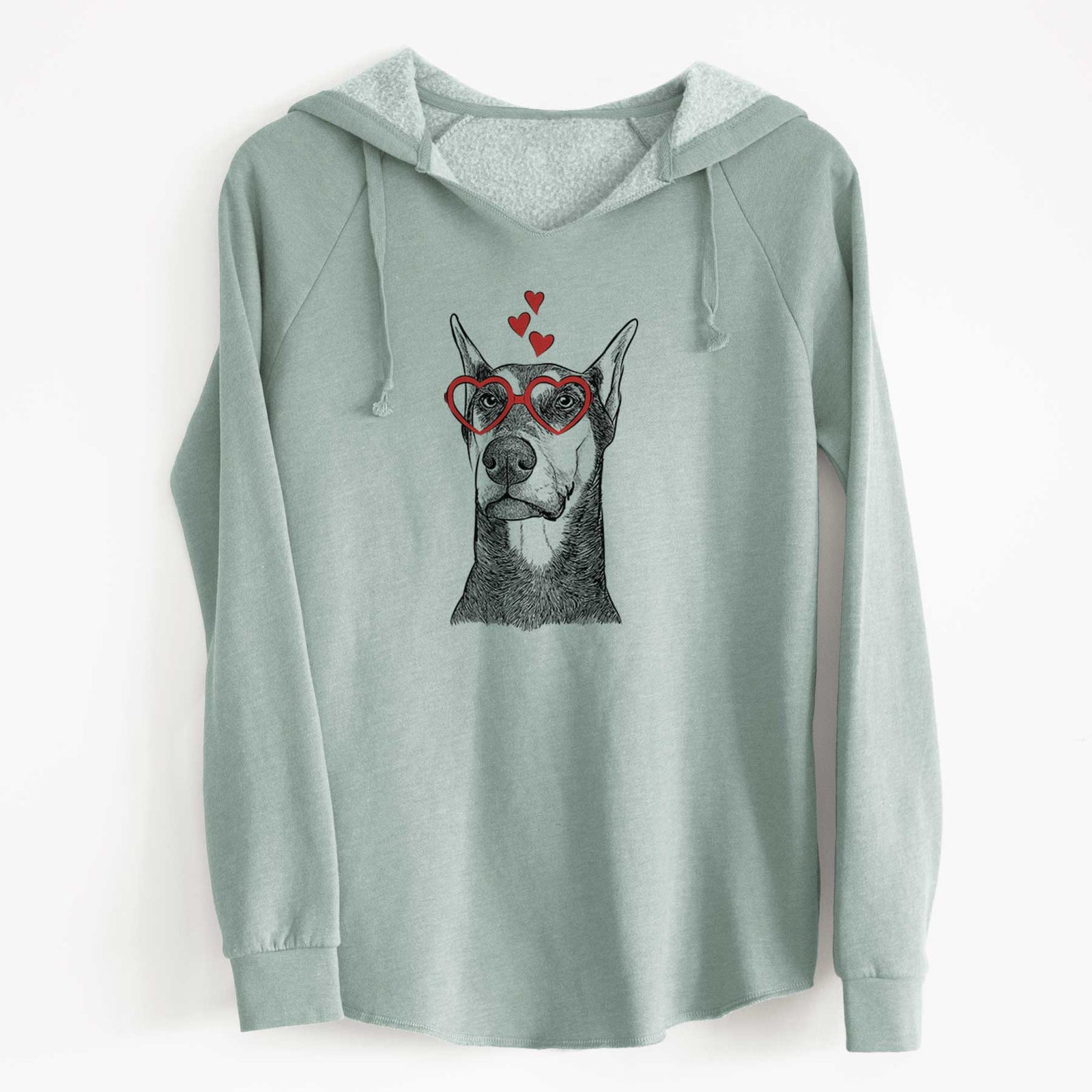 Valentine Zeus the Doberman Pinscher - Cali Wave Hooded Sweatshirt