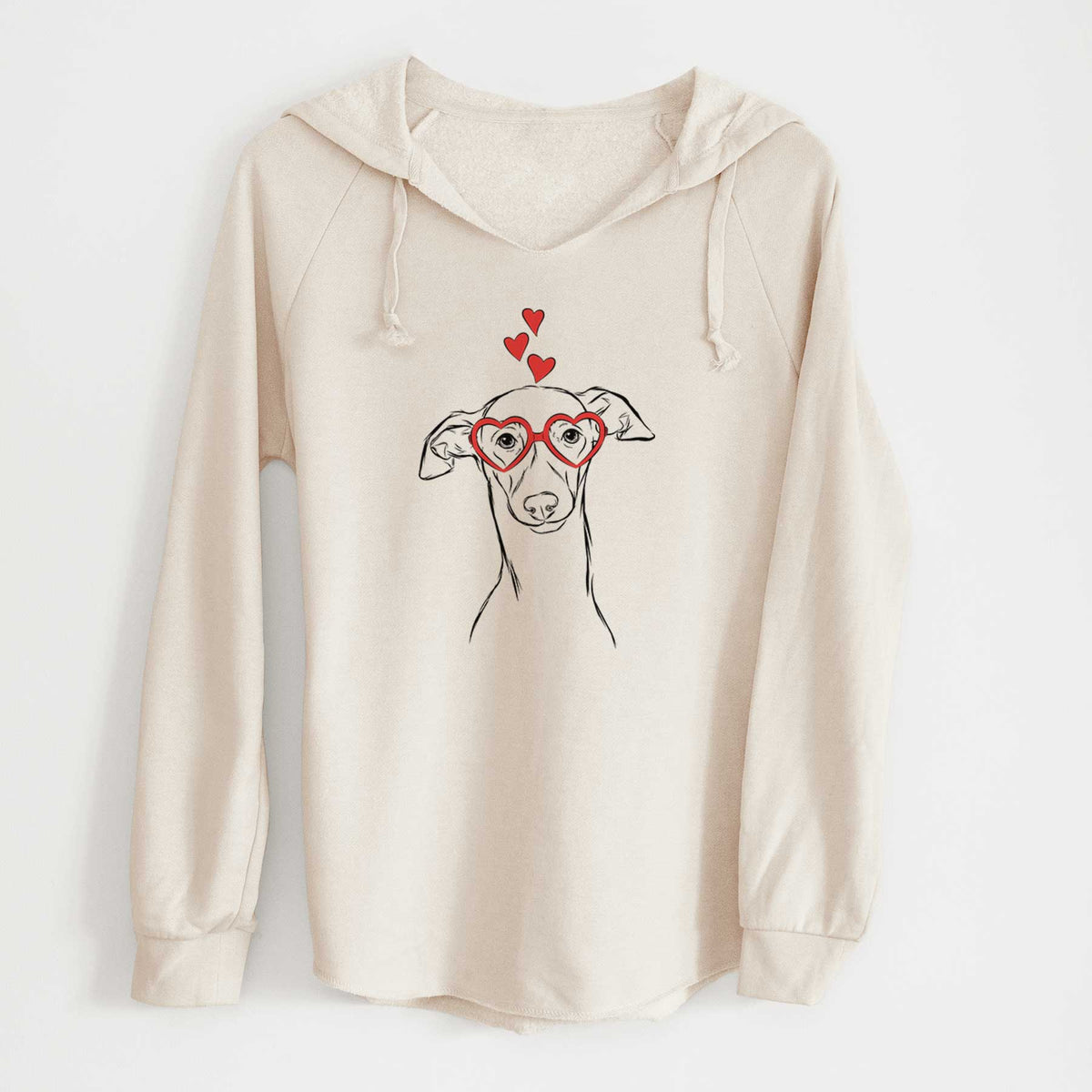 Valentine Ziggie the Italian Greyhound - Cali Wave Hooded Sweatshirt
