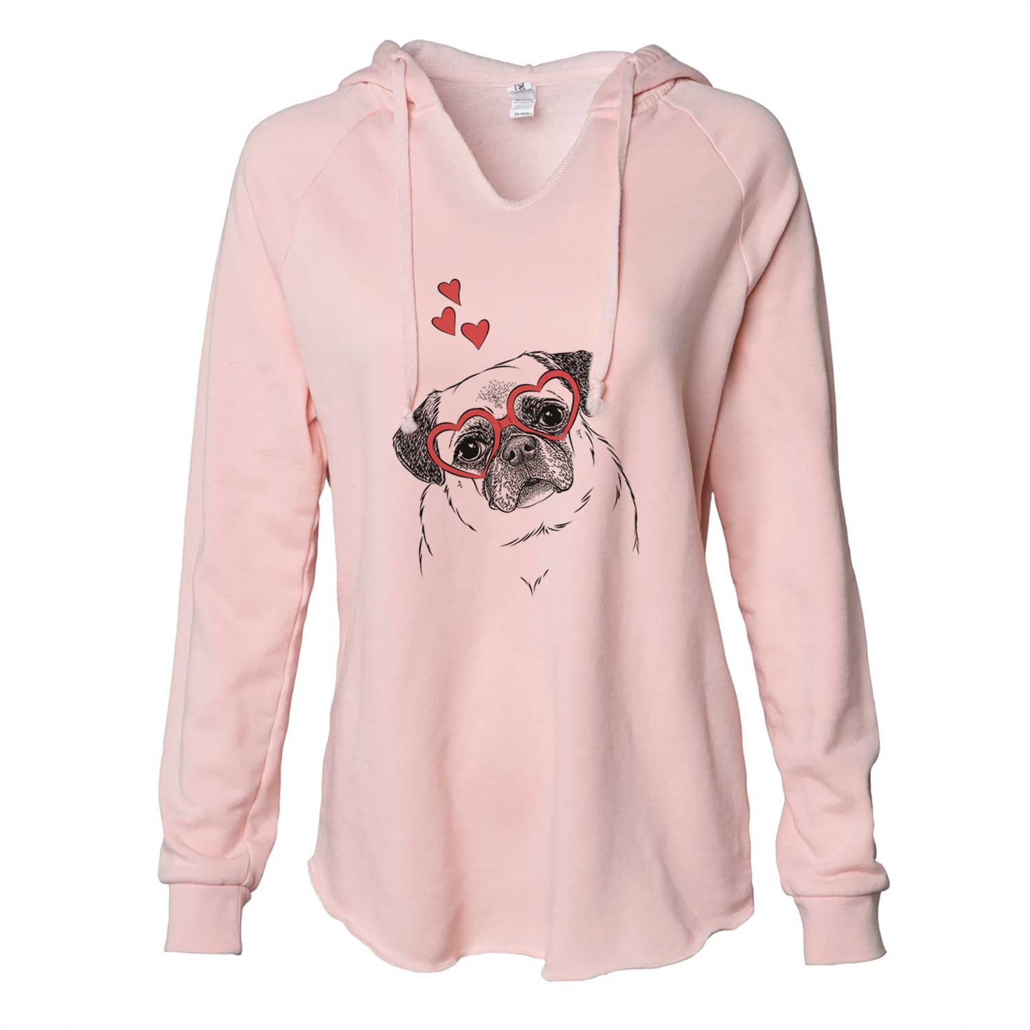 Valentine Zoey the Pug - Cali Wave Hooded Sweatshirt