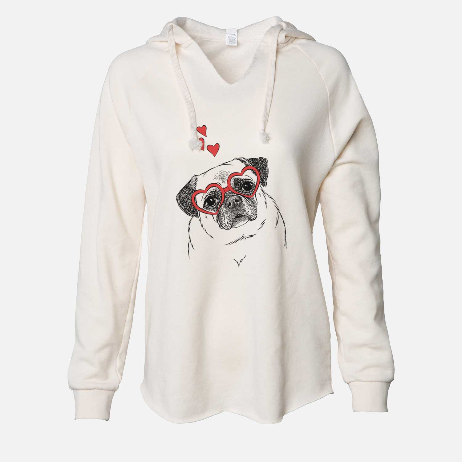 Valentine Zoey the Pug - Cali Wave Hooded Sweatshirt