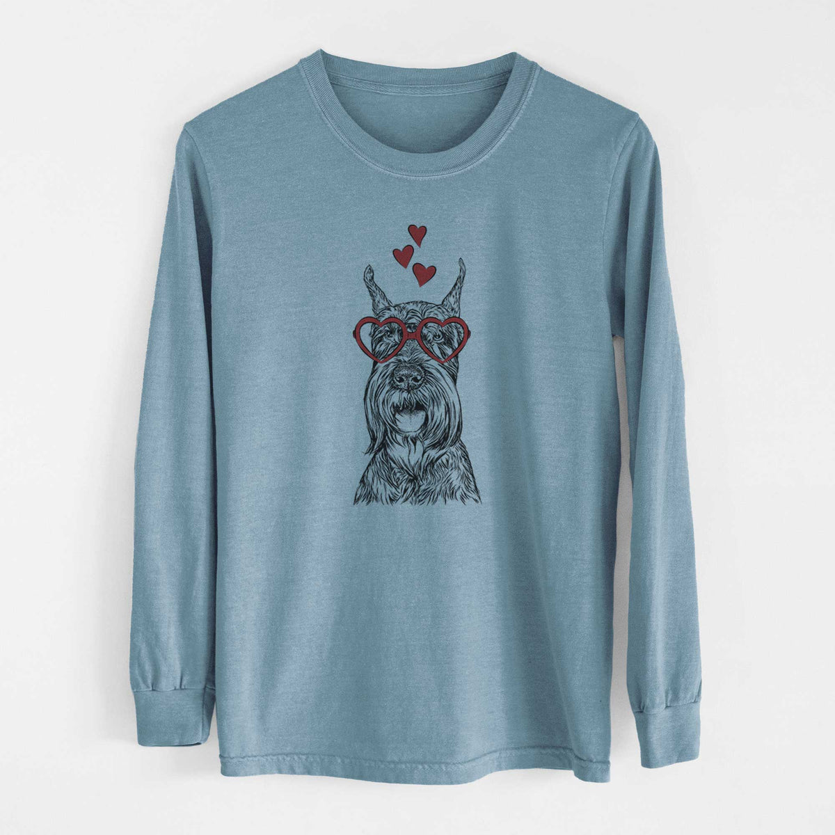 Valentine Zuri the Giant Schnauzer - Heavyweight 100% Cotton Long Sleeve