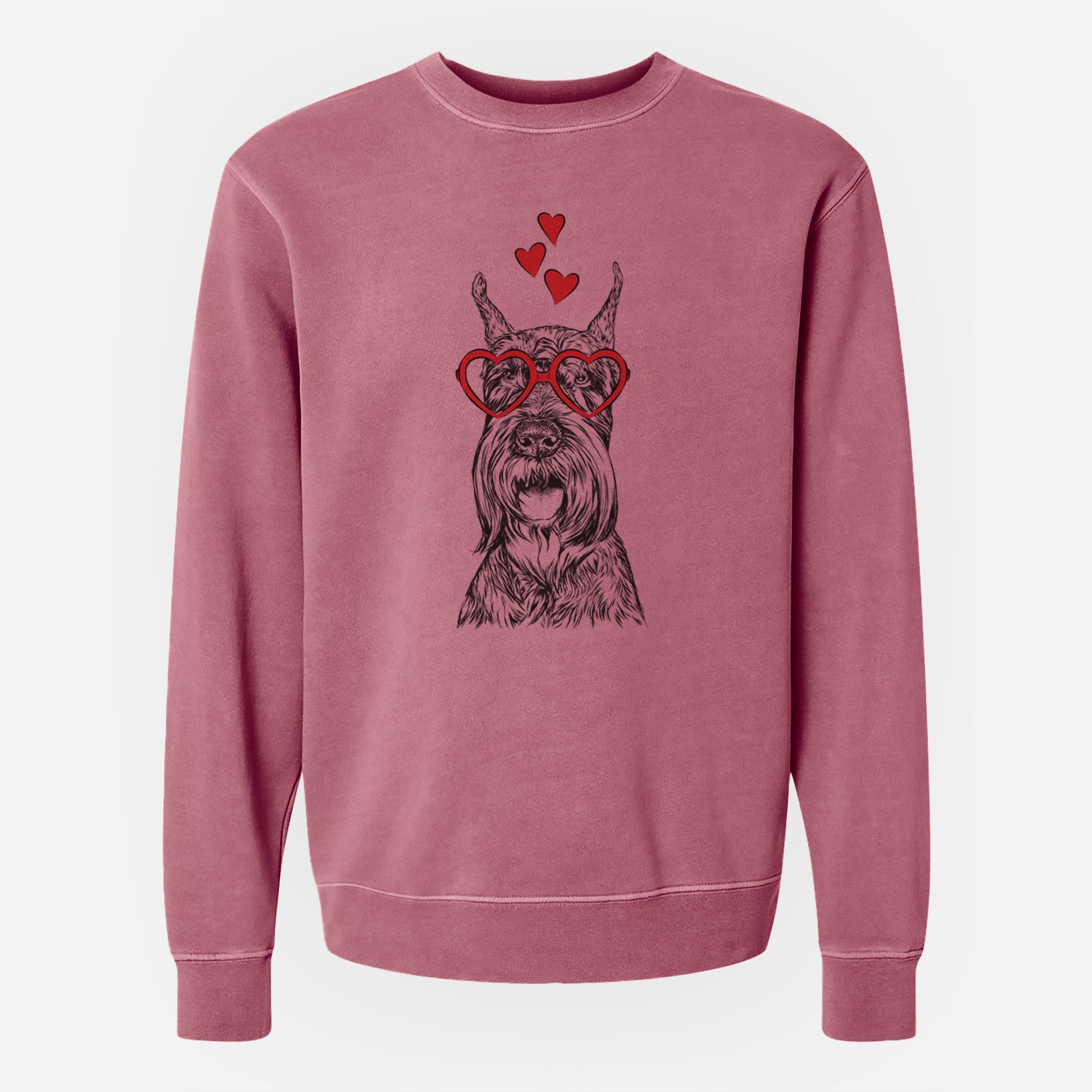 Valentine Zuri the Giant Schnauzer - Unisex Pigment Dyed Crew Sweatshirt