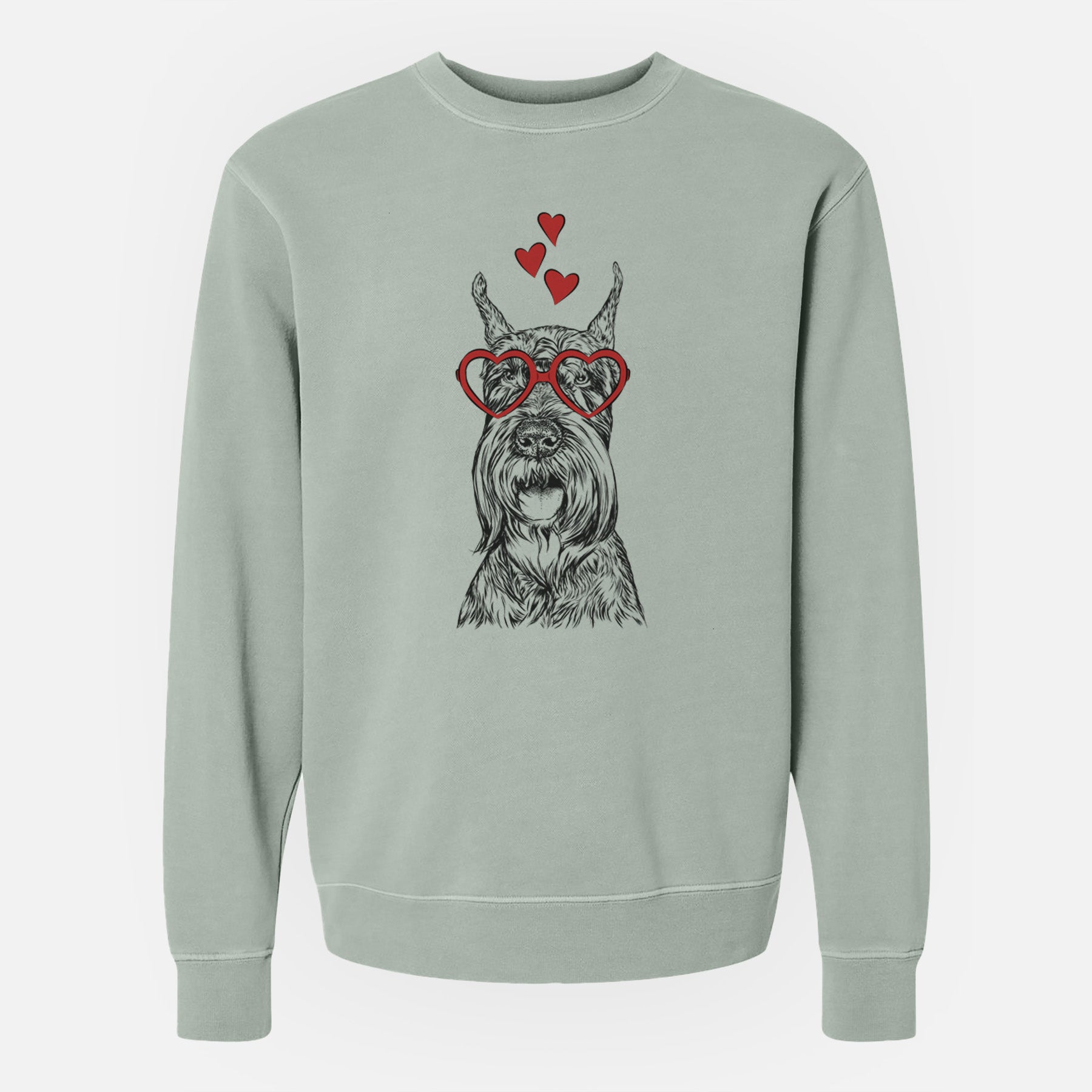 Valentine Zuri the Giant Schnauzer - Unisex Pigment Dyed Crew Sweatshirt