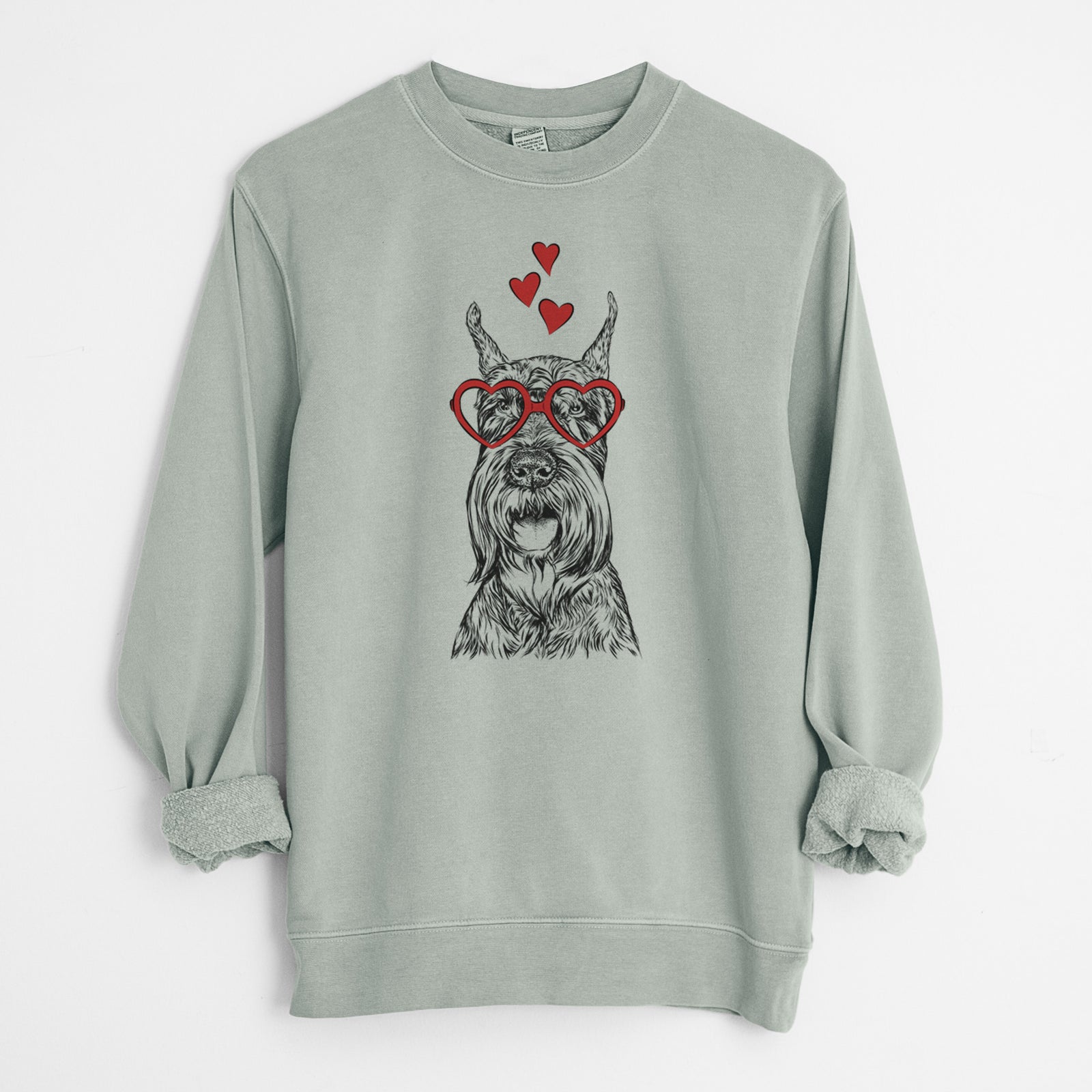 Valentine Zuri the Giant Schnauzer - Unisex Pigment Dyed Crew Sweatshirt