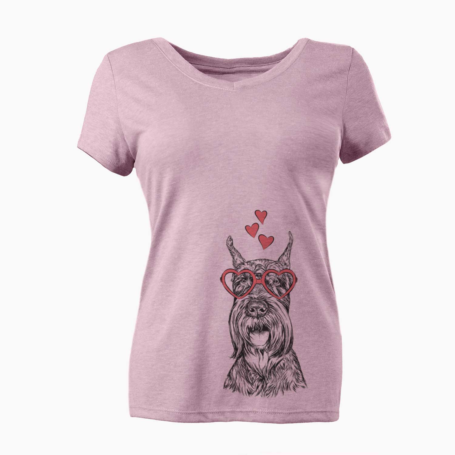 Valentine Zuri the Giant Schnauzer - Women's V-neck Shirt