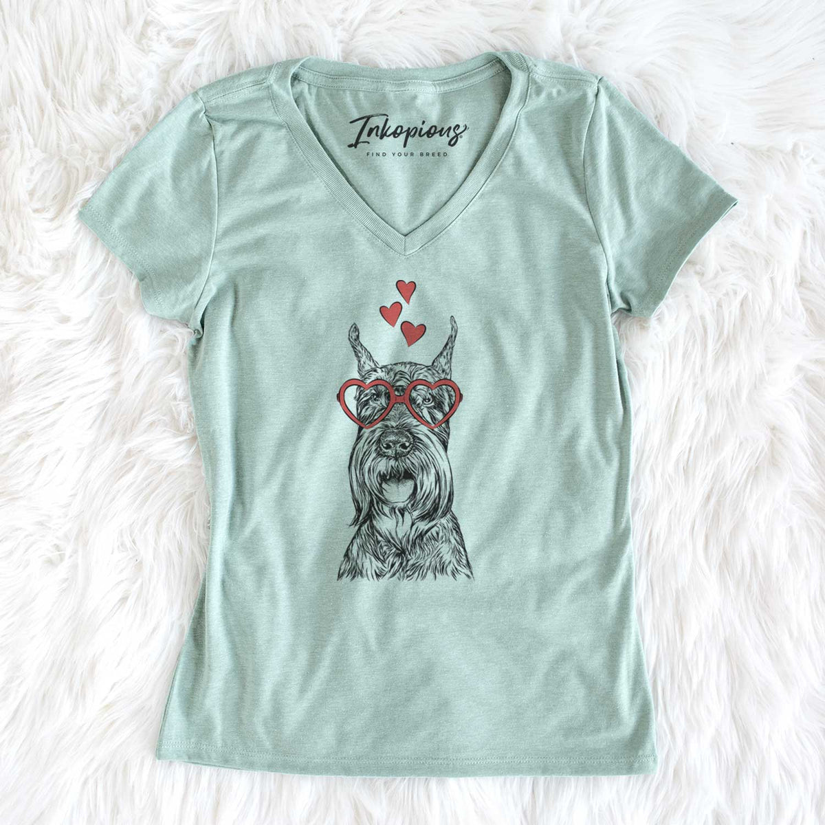 Valentine Zuri the Giant Schnauzer - Women's V-neck Shirt