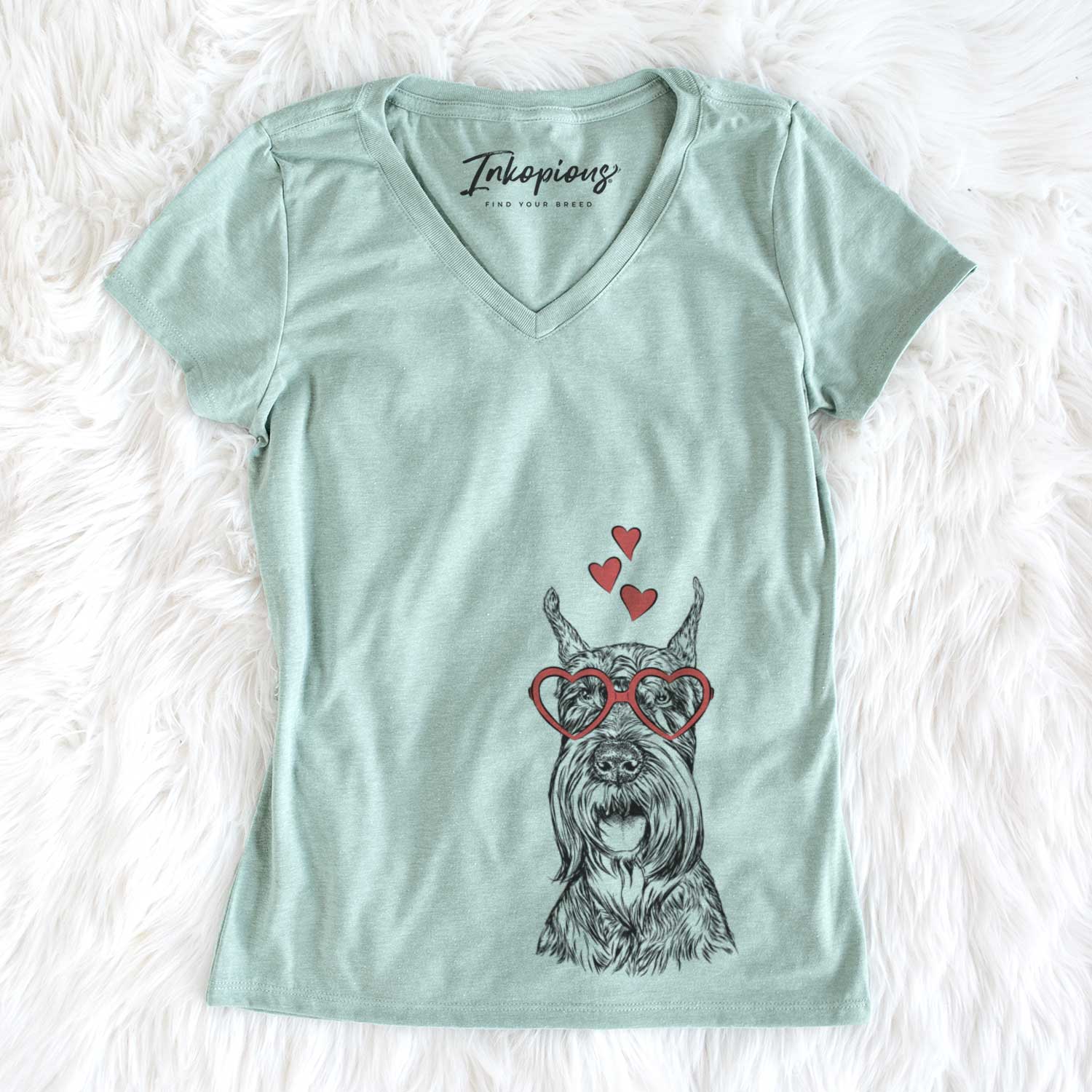 Valentine Zuri the Giant Schnauzer - Women's V-neck Shirt