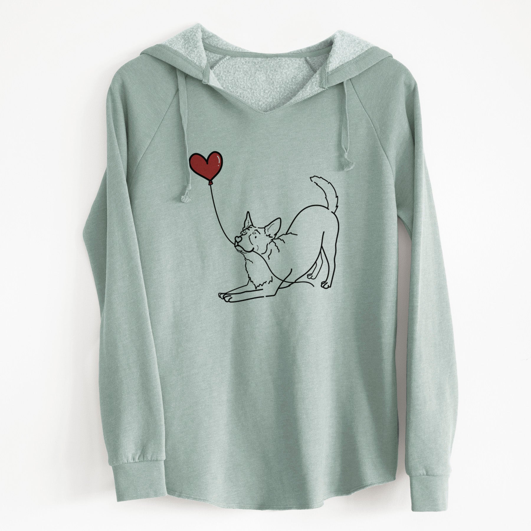 Australian Cattle Dog Heart String - Cali Wave Hooded Sweatshirt