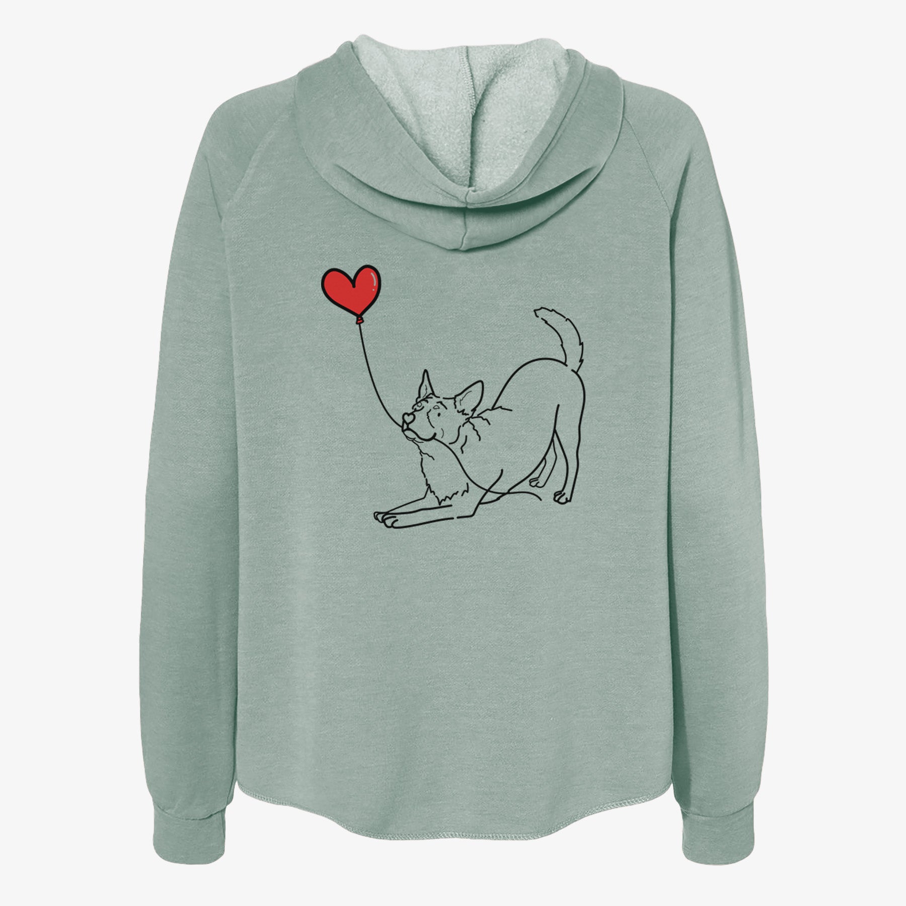 Australian Cattle Dog Heart String- Women's Cali Wave Zip-Up Sweatshirt