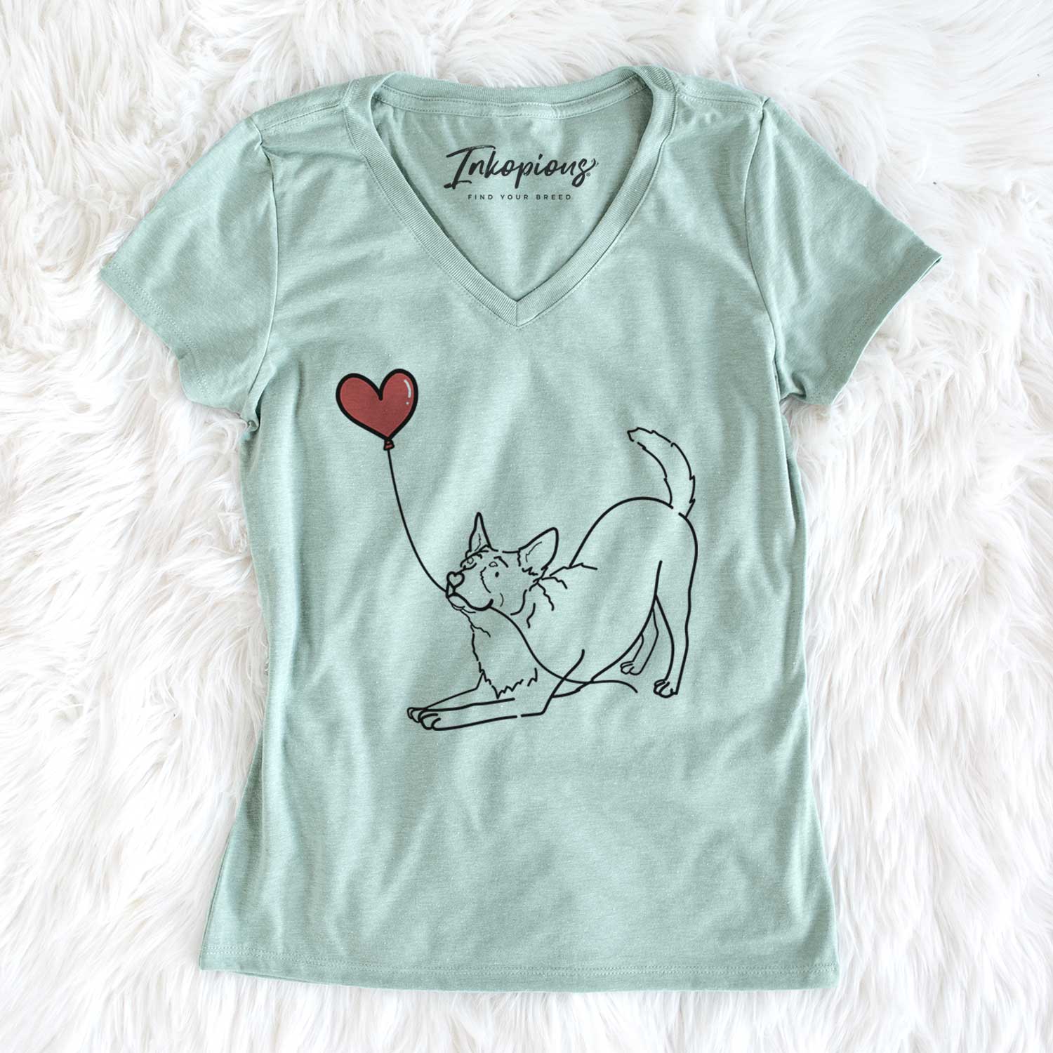 Australian Cattle Dog Heart String - Women's V-neck Shirt