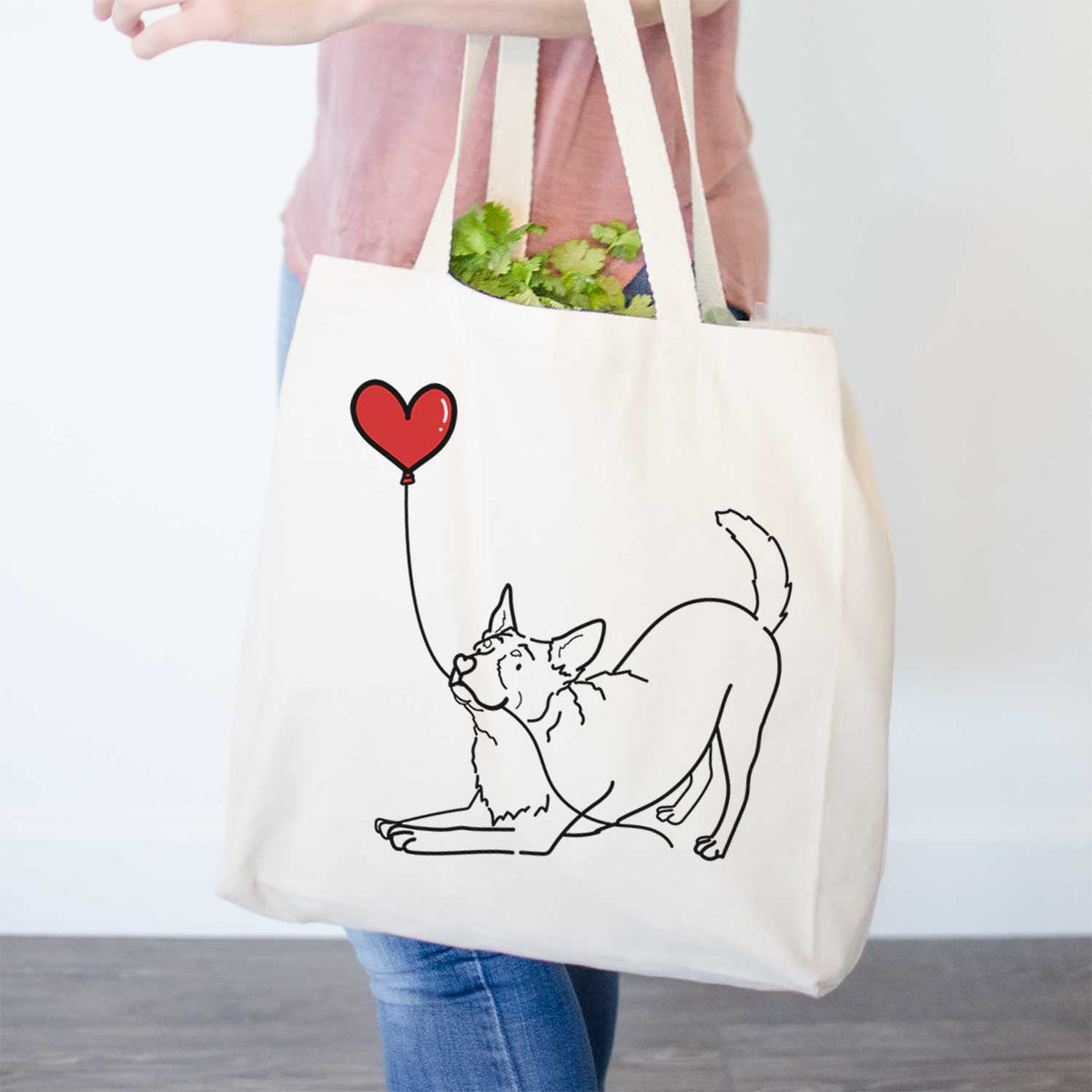 Australian Cattle Dog Heart String- Tote Bag
