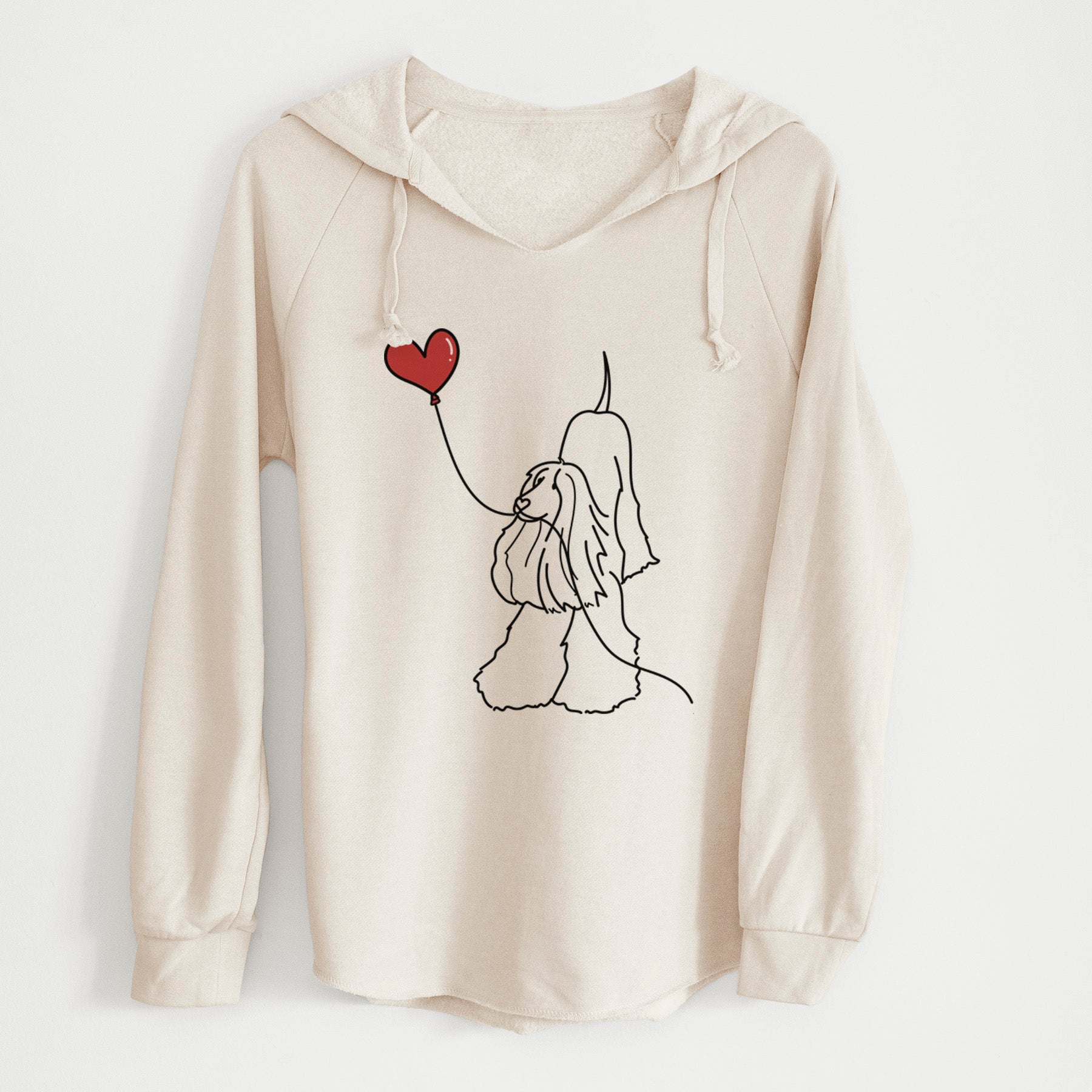 Afghan Hound Heart String - Cali Wave Hooded Sweatshirt