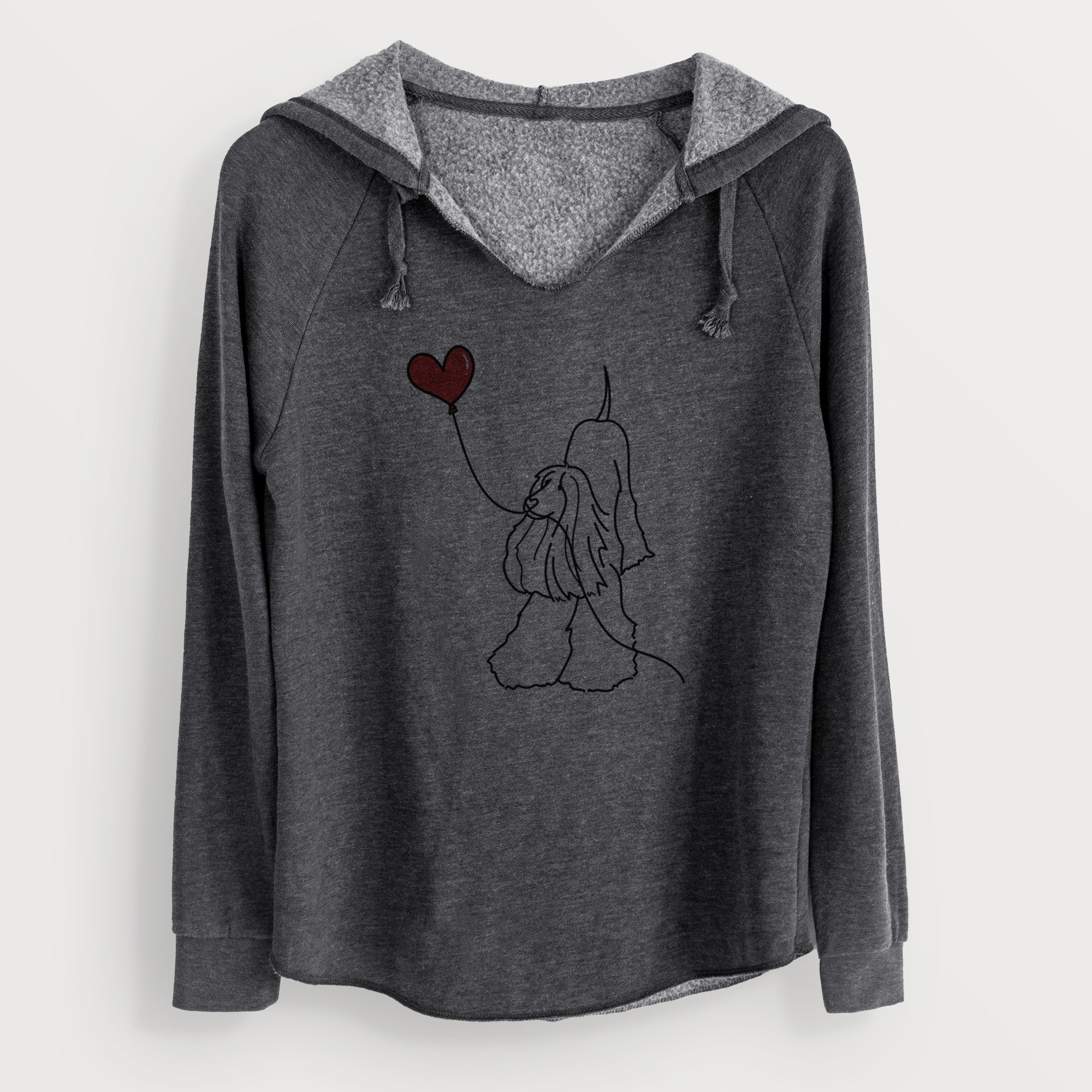 Afghan Hound Heart String - Cali Wave Hooded Sweatshirt