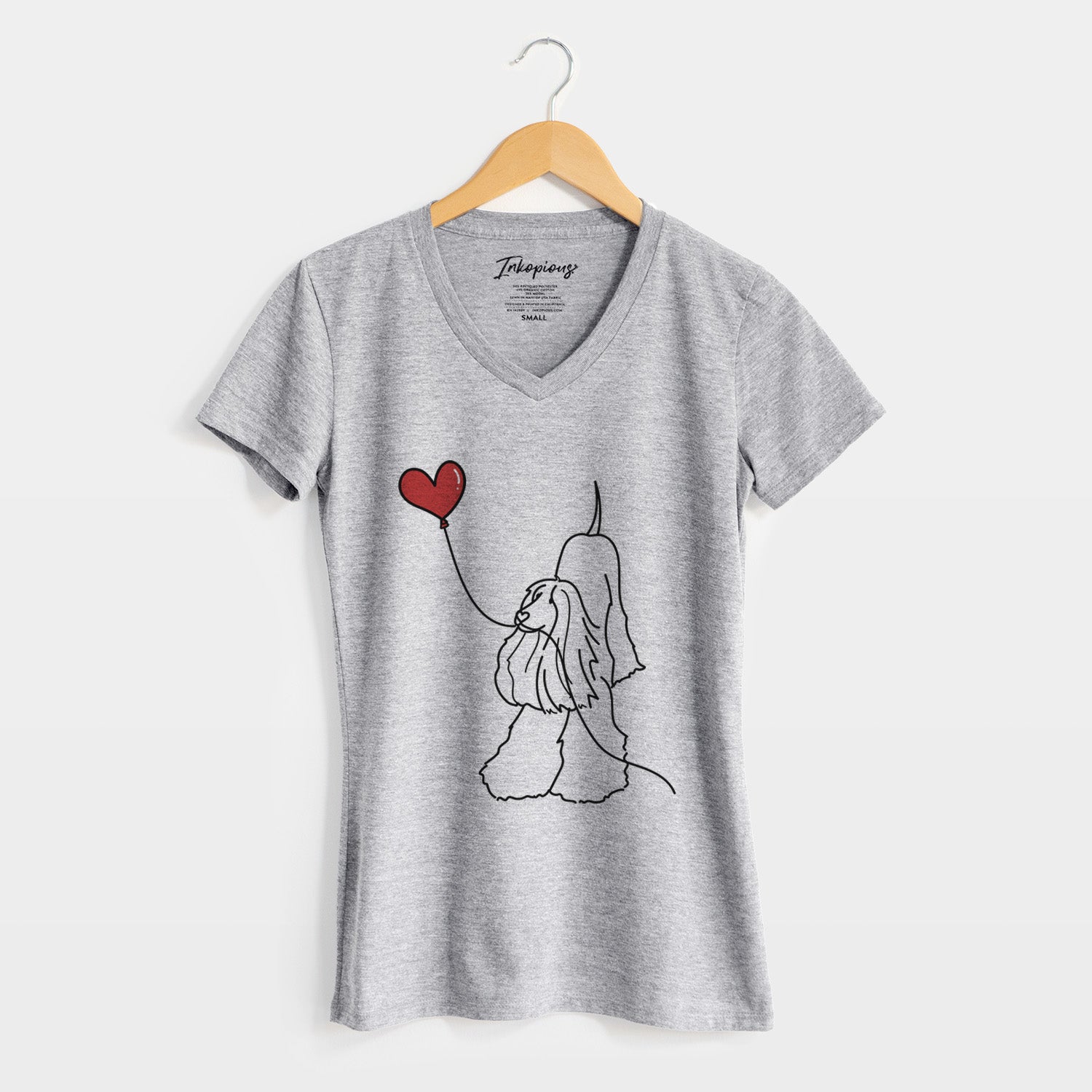 Afghan Hound Heart String - Women's Perfect V-neck Shirt