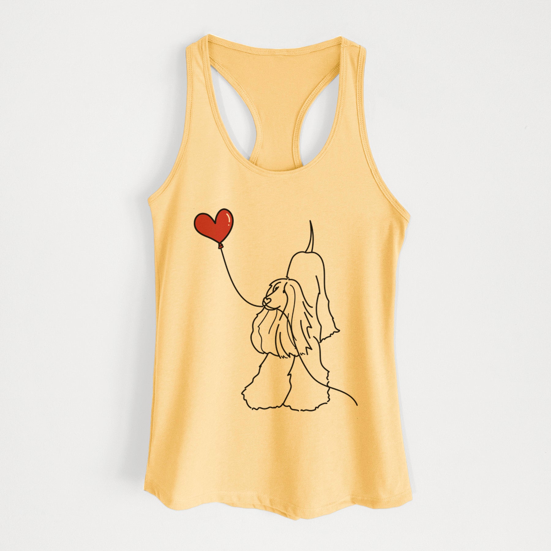 Afghan Hound Heart String - Women's Racerback Tanktop