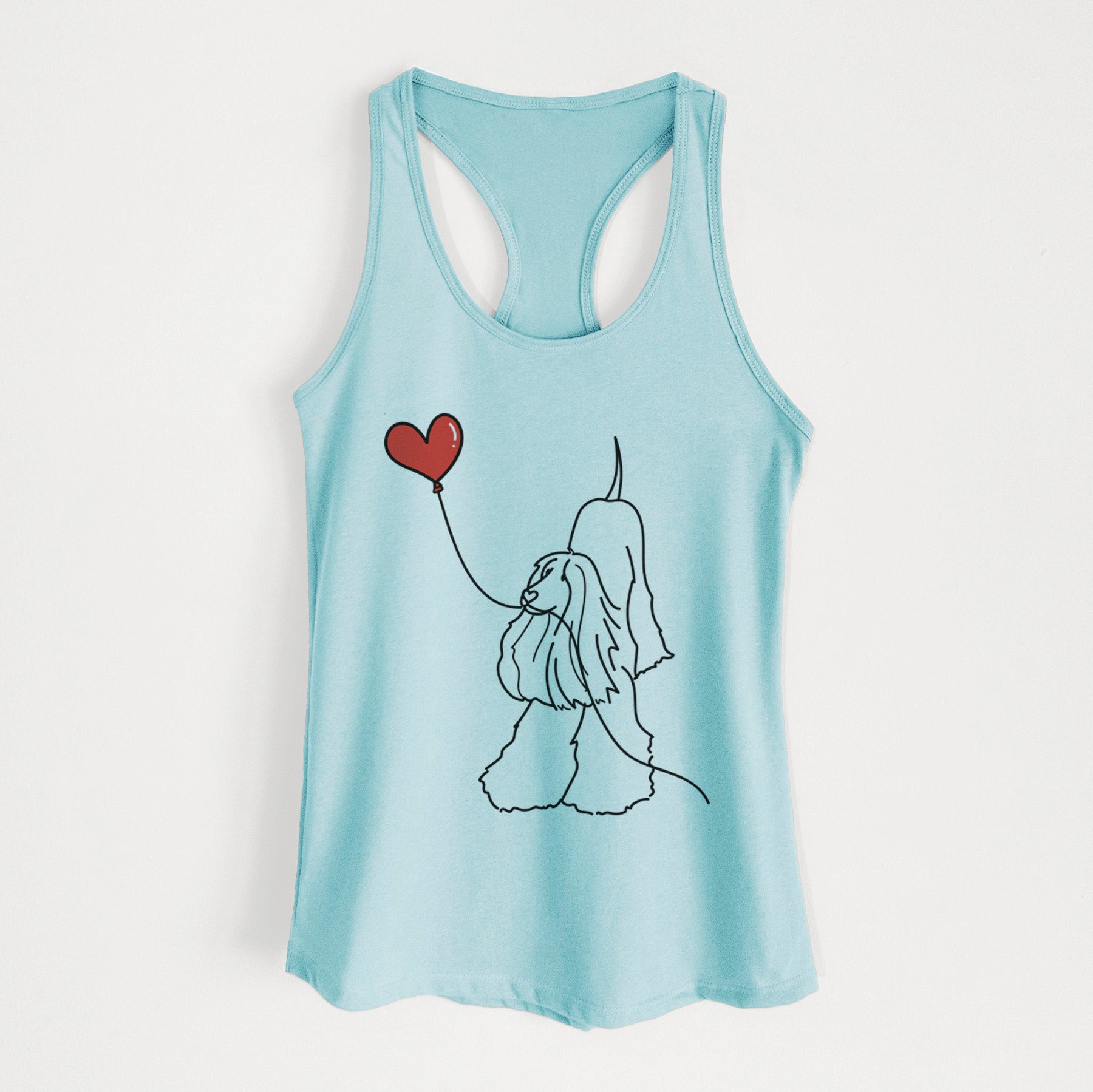 Afghan Hound Heart String - Women's Racerback Tanktop