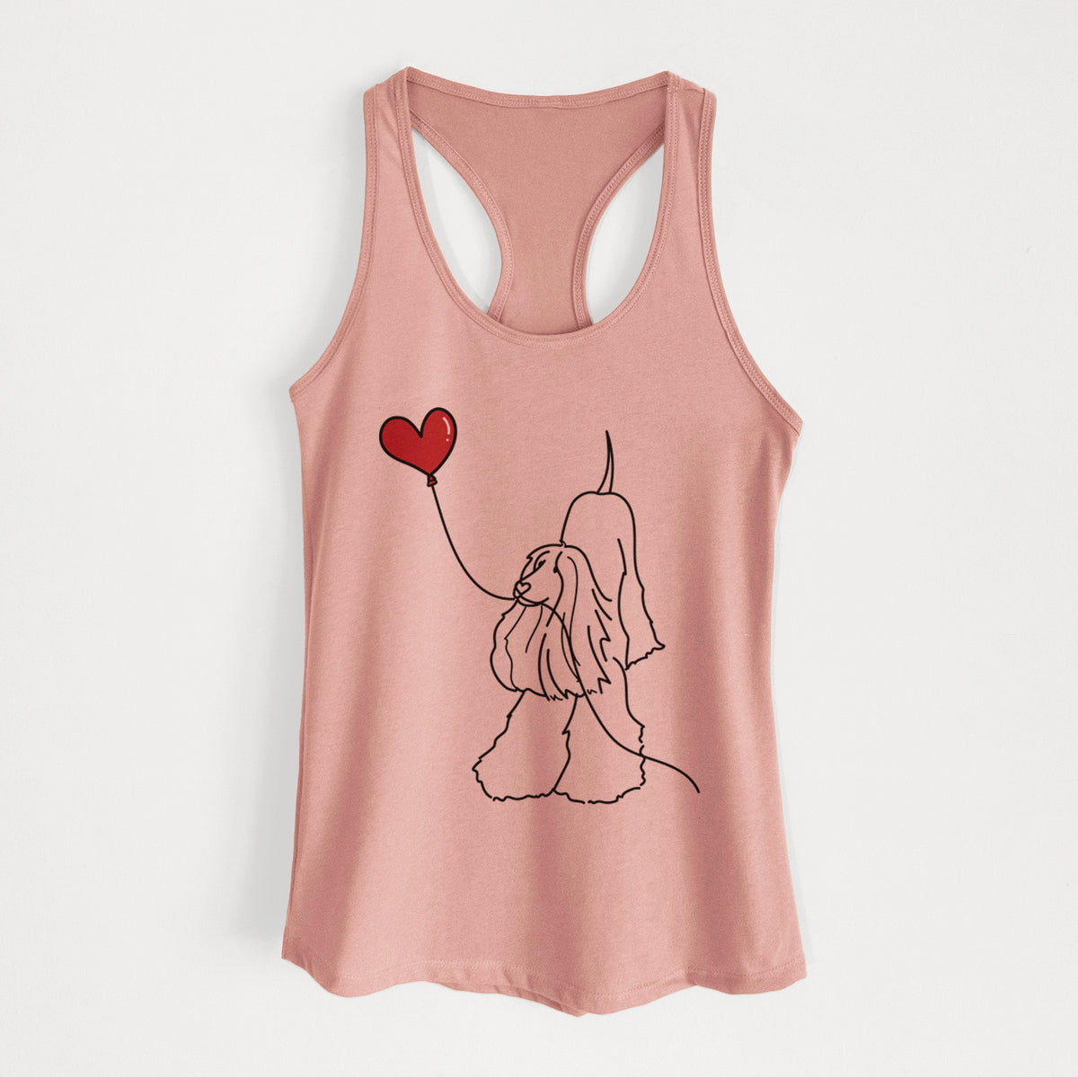 Afghan Hound Heart String - Women&#39;s Racerback Tanktop