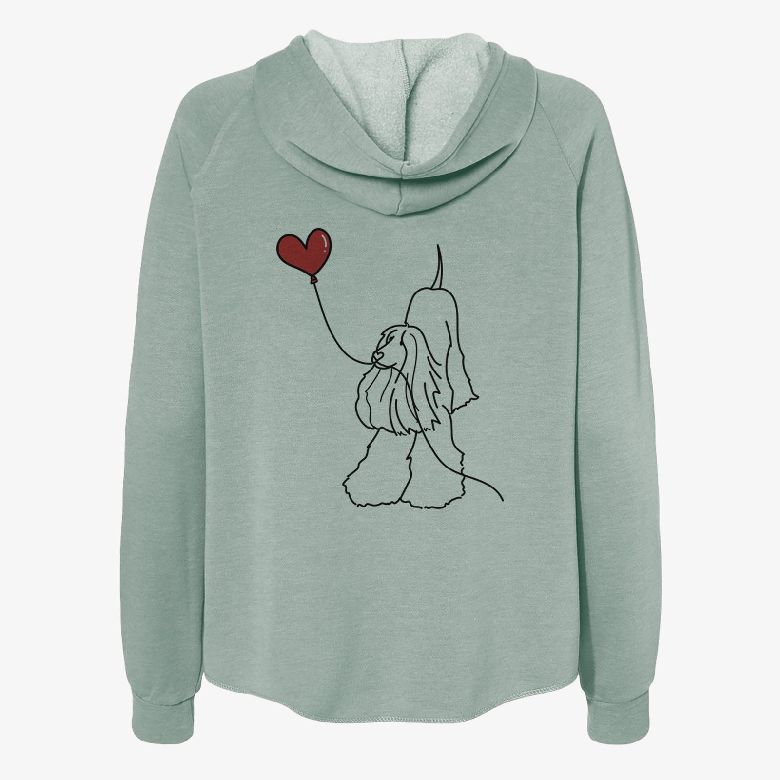 Afghan Hound Heart String- Women's Cali Wave Zip-Up Sweatshirt