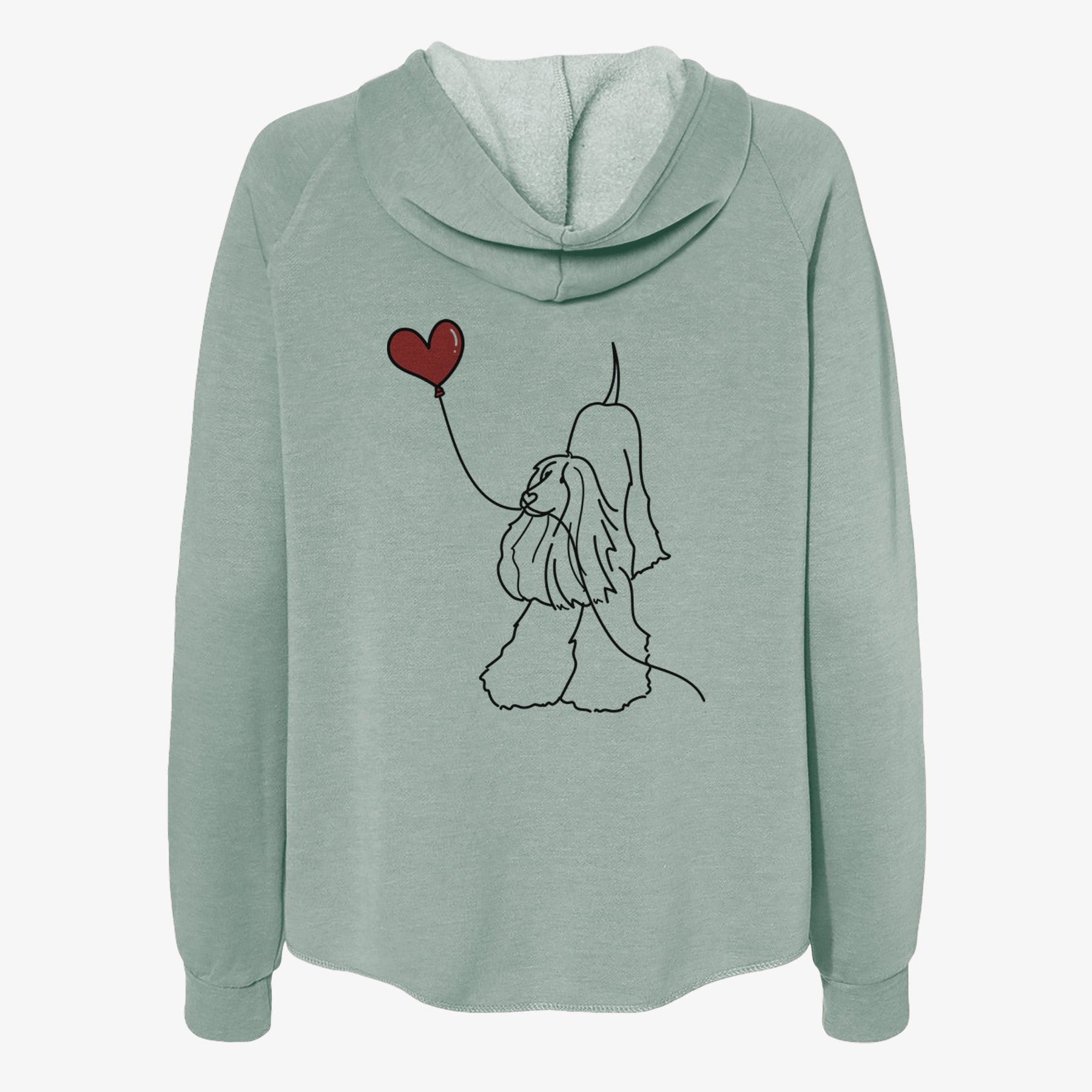 Afghan Hound Heart String- Women's Cali Wave Zip-Up Sweatshirt