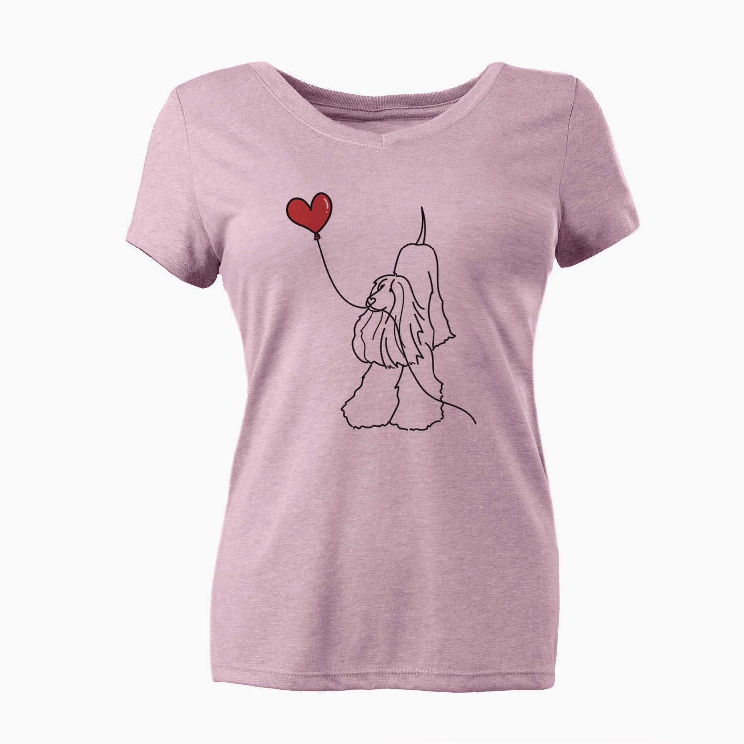 Afghan Hound Heart String - Women's Perfect V-neck Shirt