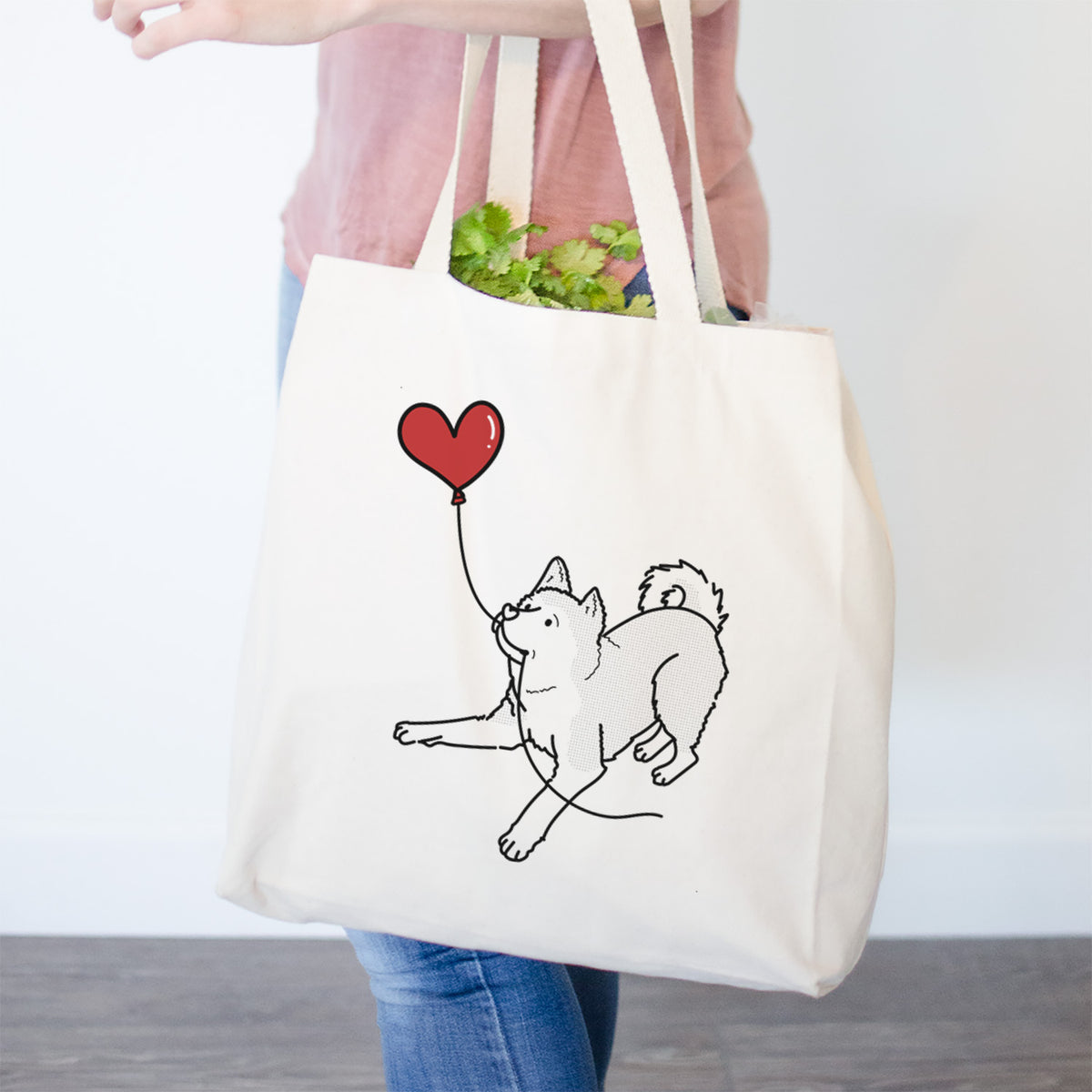 Akita Heart String- Tote Bag