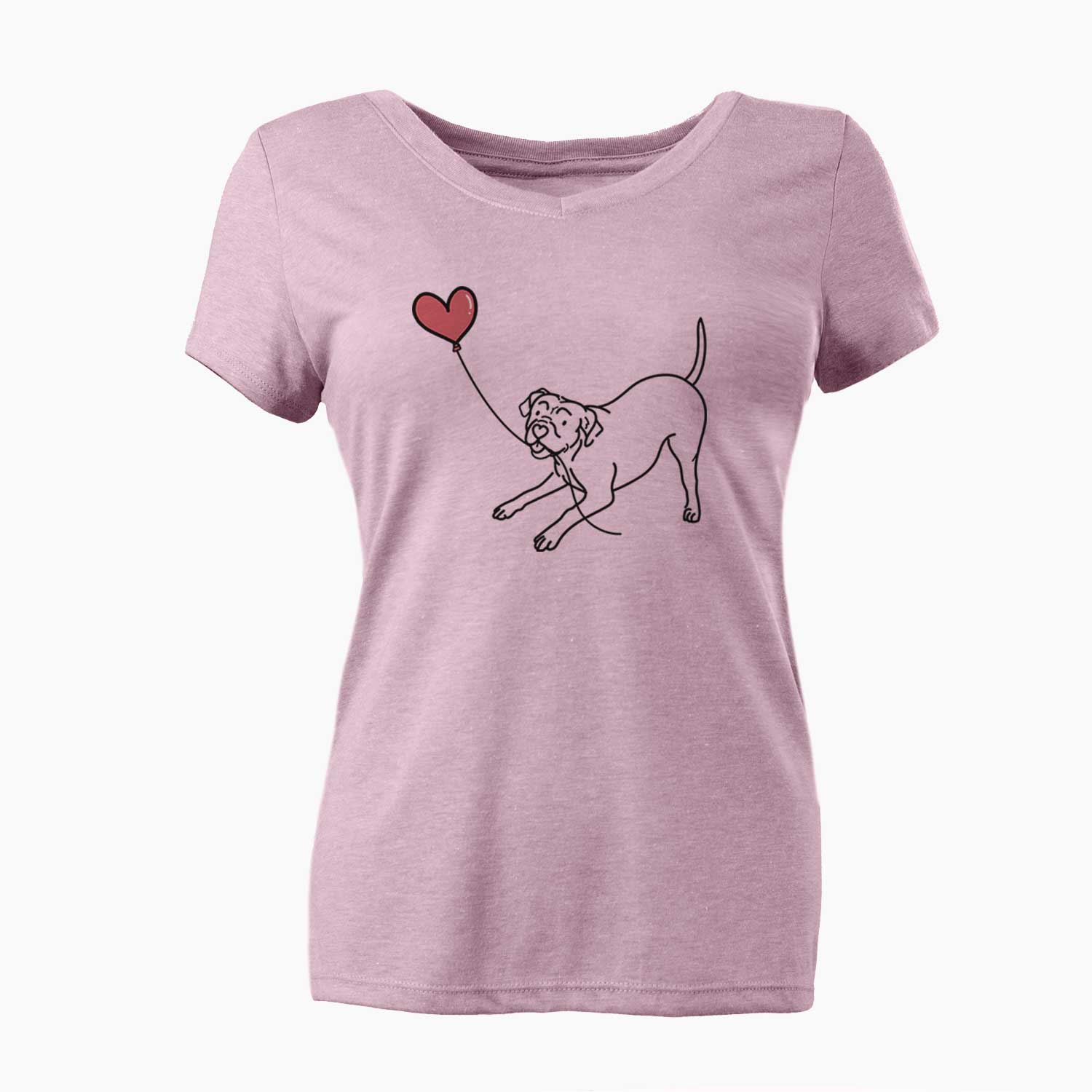 American Bulldog Heart String - Women's V-neck Shirt