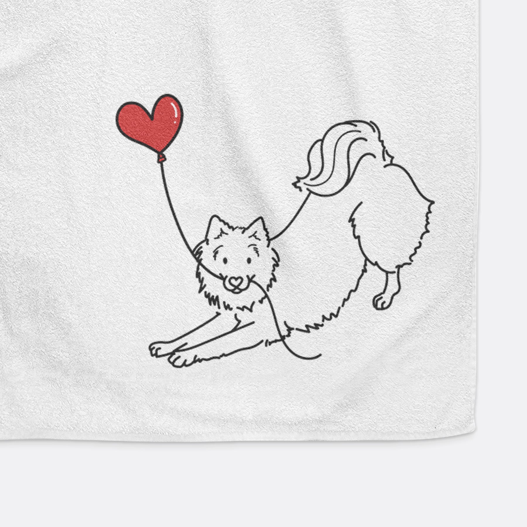 American Eskimo Heart String -  Decorative Hand Towel