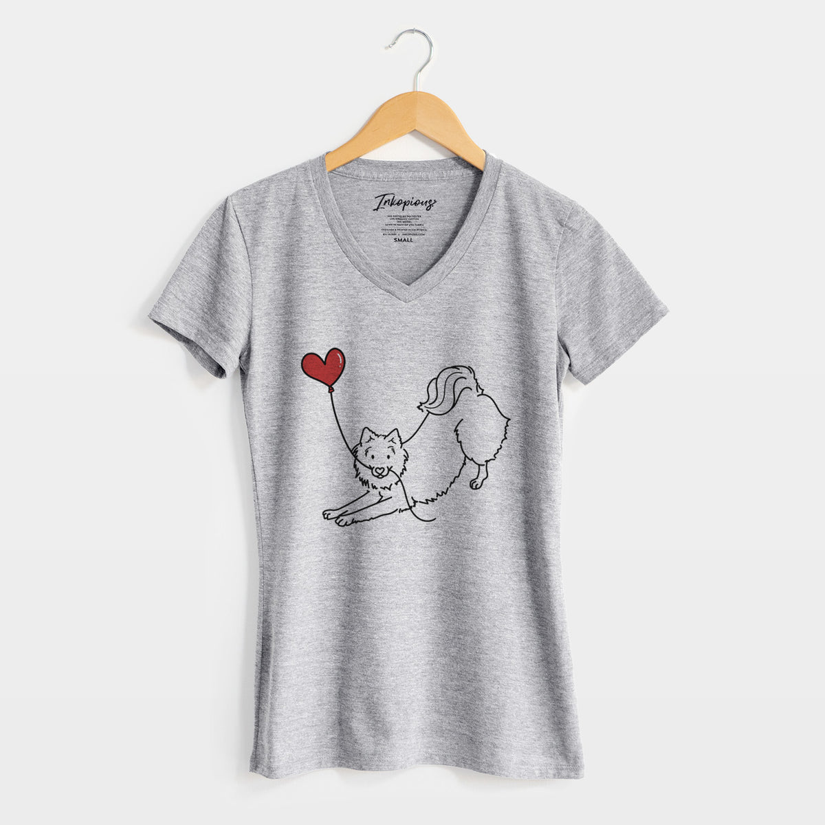 American Eskimo Heart String - Women&#39;s Perfect V-neck Shirt