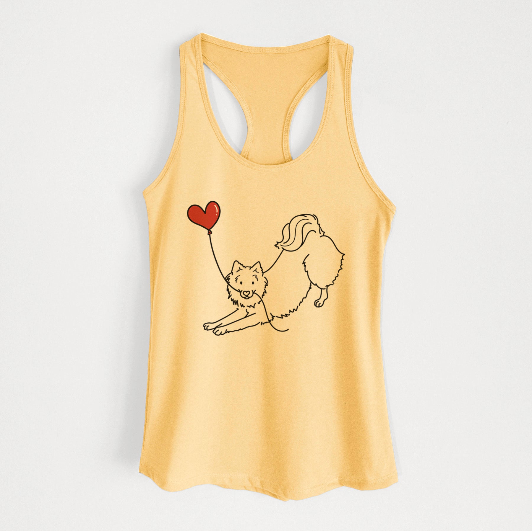 American Eskimo Heart String - Women's Racerback Tanktop