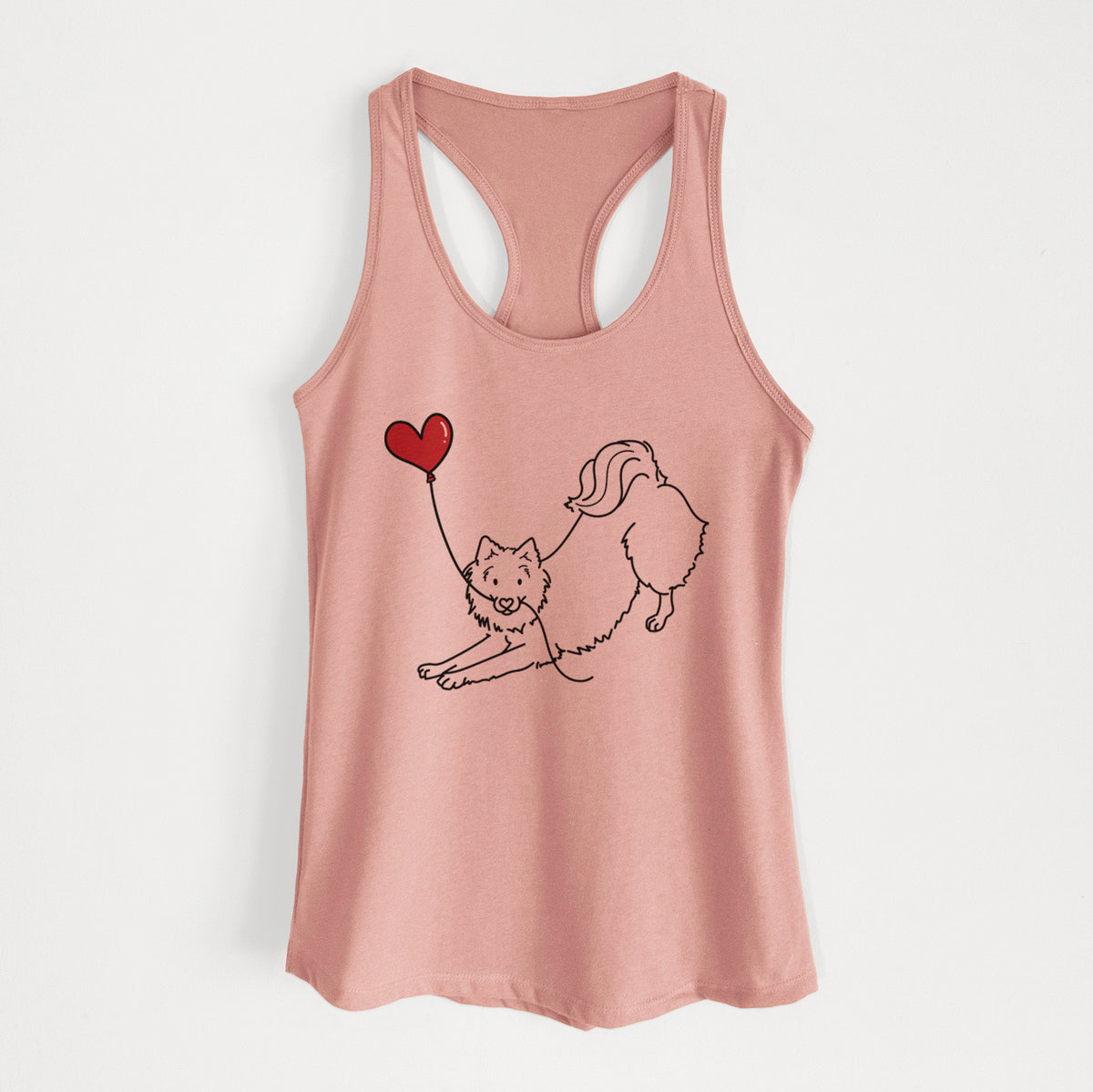 American Eskimo Heart String - Women&#39;s Racerback Tanktop