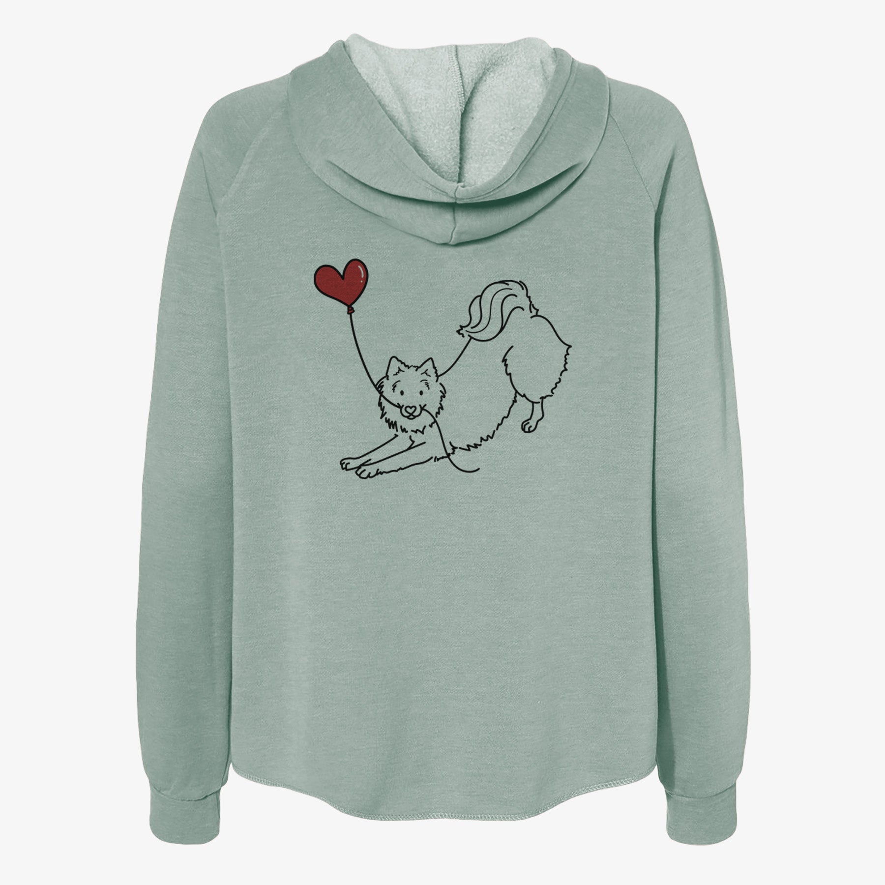 American Eskimo Heart String- Women's Cali Wave Zip-Up Sweatshirt