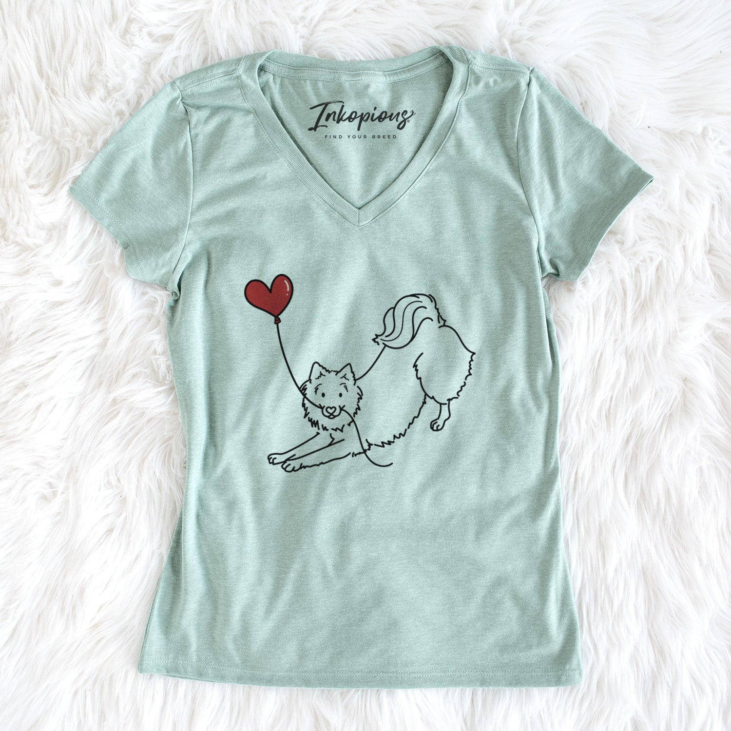 American Eskimo Heart String - Women's Perfect V-neck Shirt