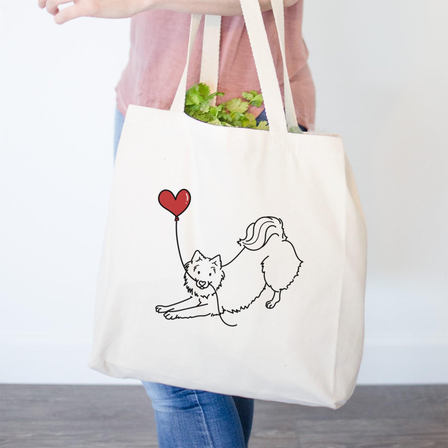 American Eskimo Heart String- Tote Bag