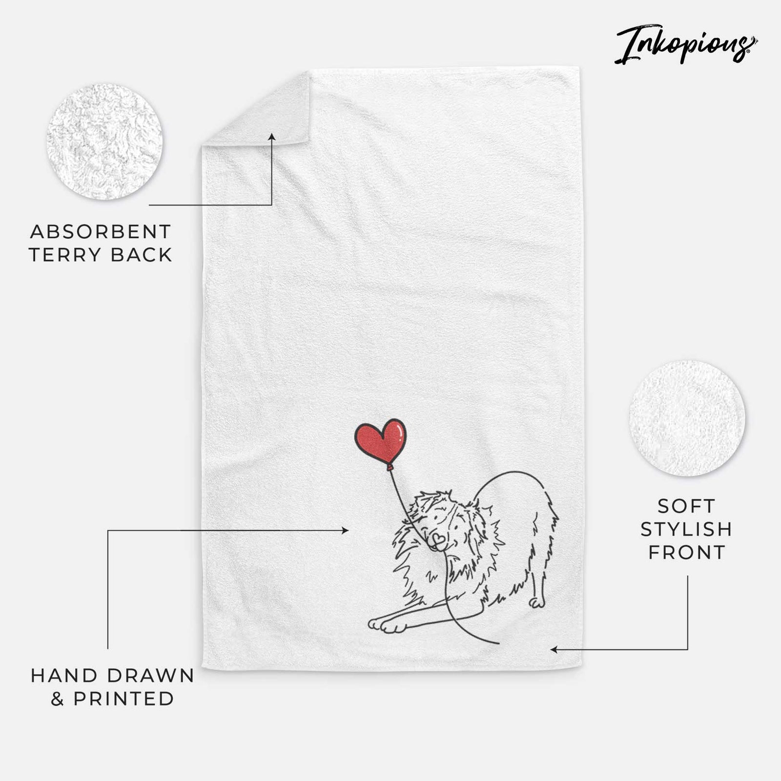 Australian Shepherd Heart String -  Decorative Hand Towel