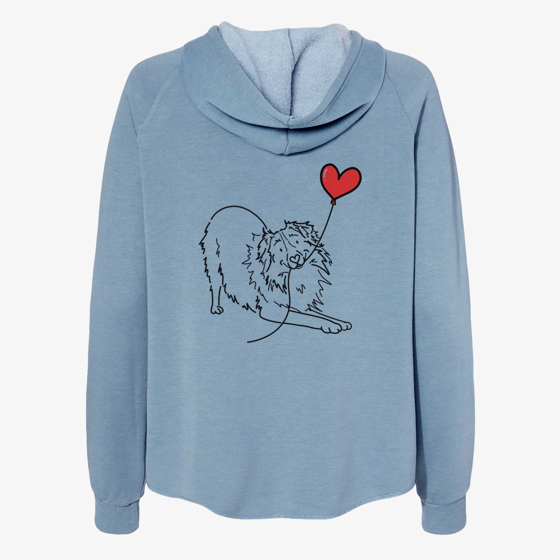 Australian Shepherd Heart String- Women's Cali Wave Zip-Up Sweatshirt