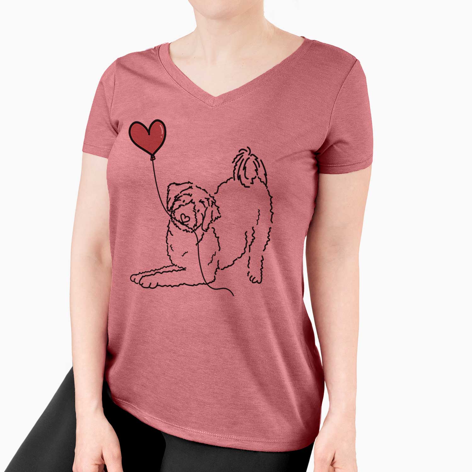 Aussiedoodle Heart String - Women's V-neck Shirt