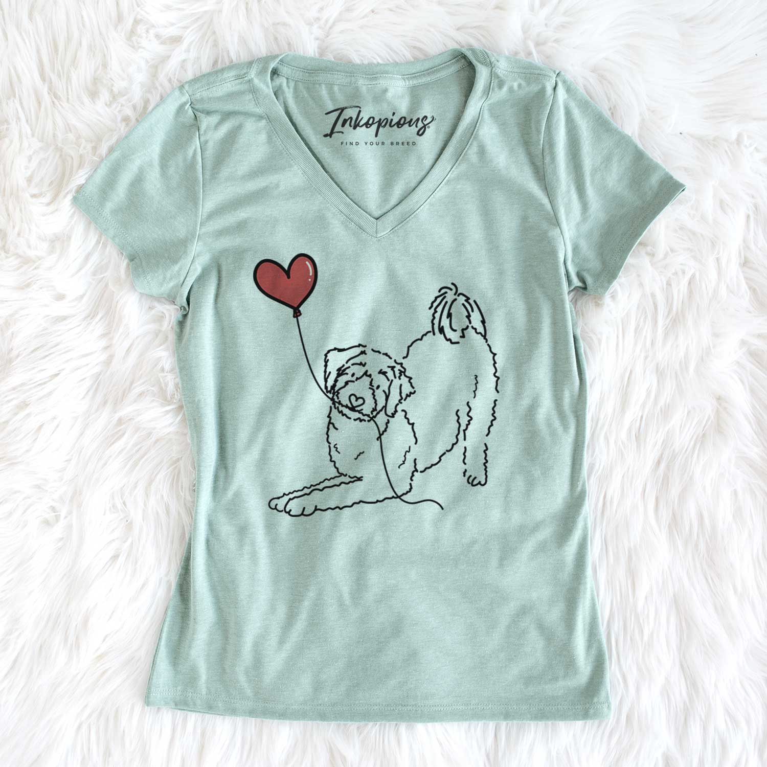 Aussiedoodle Heart String - Women's V-neck Shirt