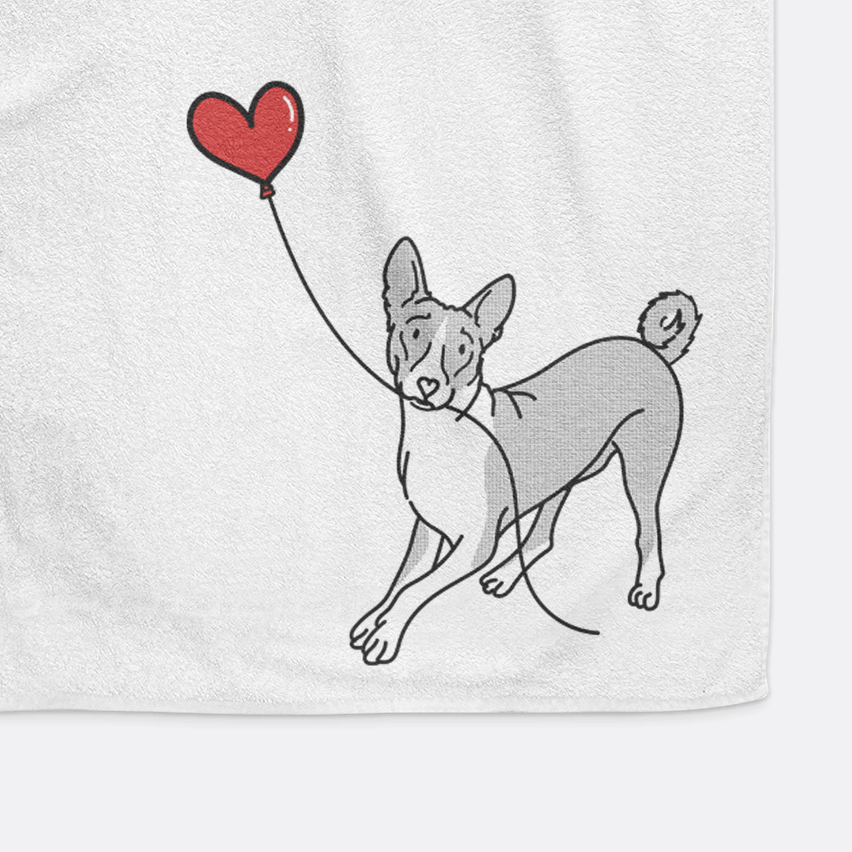Basenji Heart String -  Decorative Hand Towel