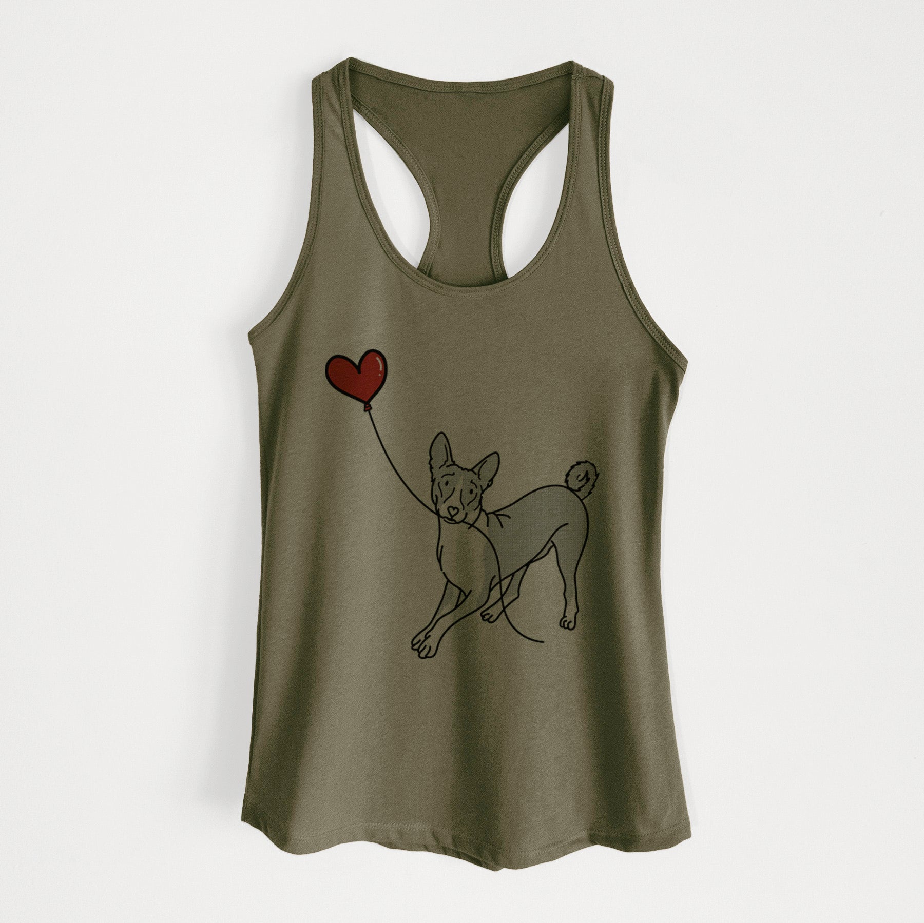 Basenji Heart String - Women's Racerback Tanktop