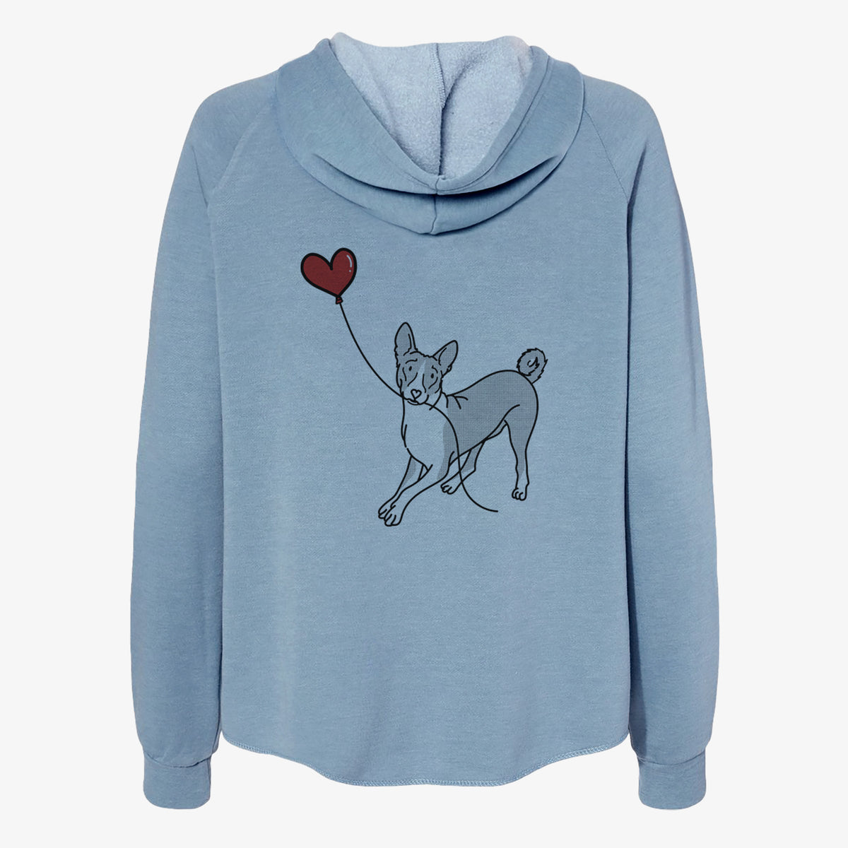 Basenji Heart String- Women's Cali Wave Zip-Up Sweatshirt