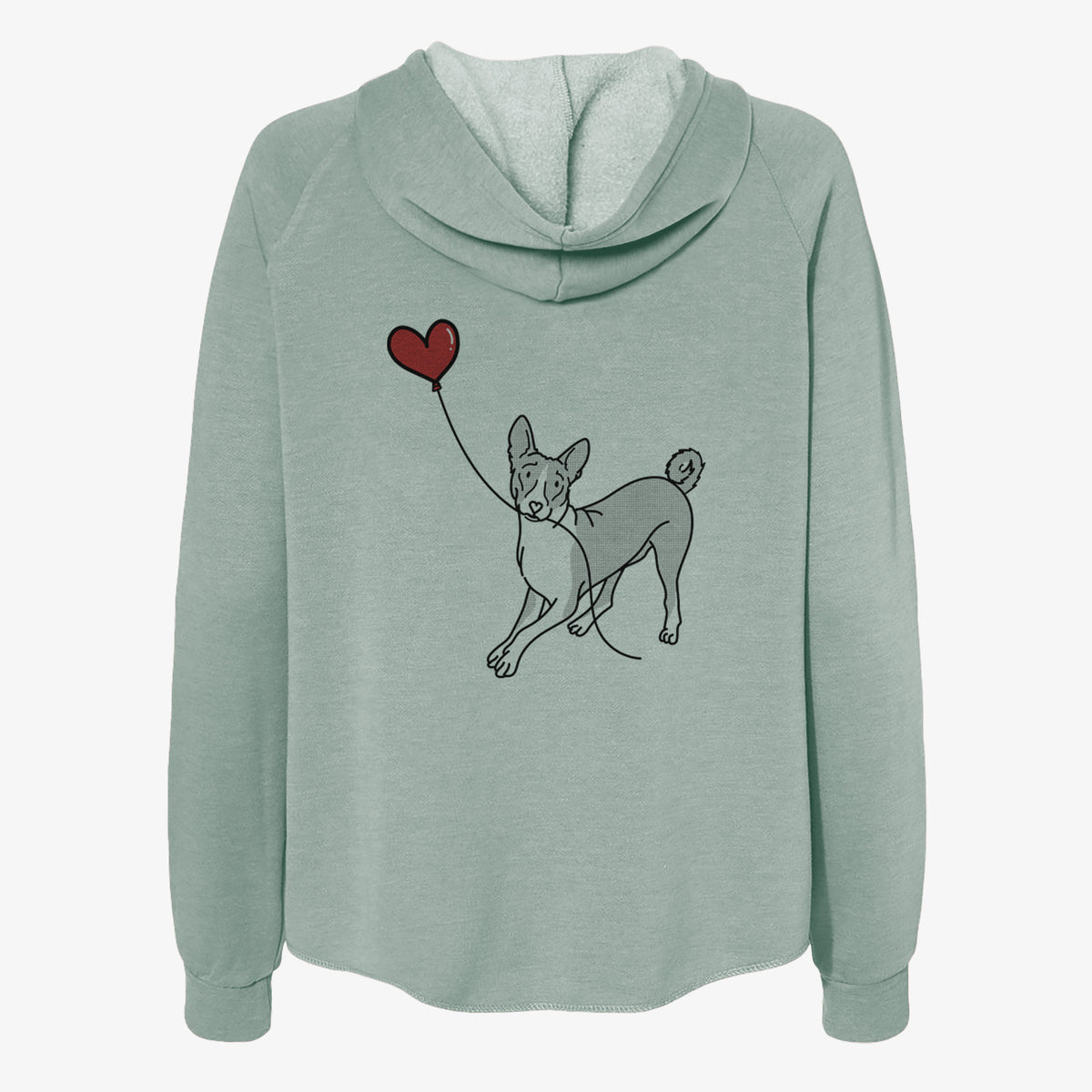 Basenji Heart String- Women's Cali Wave Zip-Up Sweatshirt