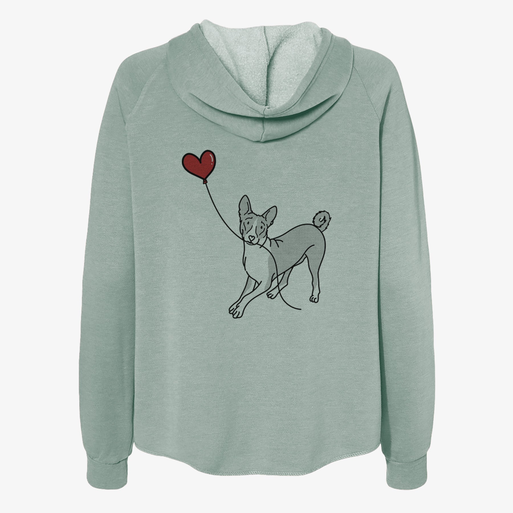 Basenji Heart String- Women's Cali Wave Zip-Up Sweatshirt