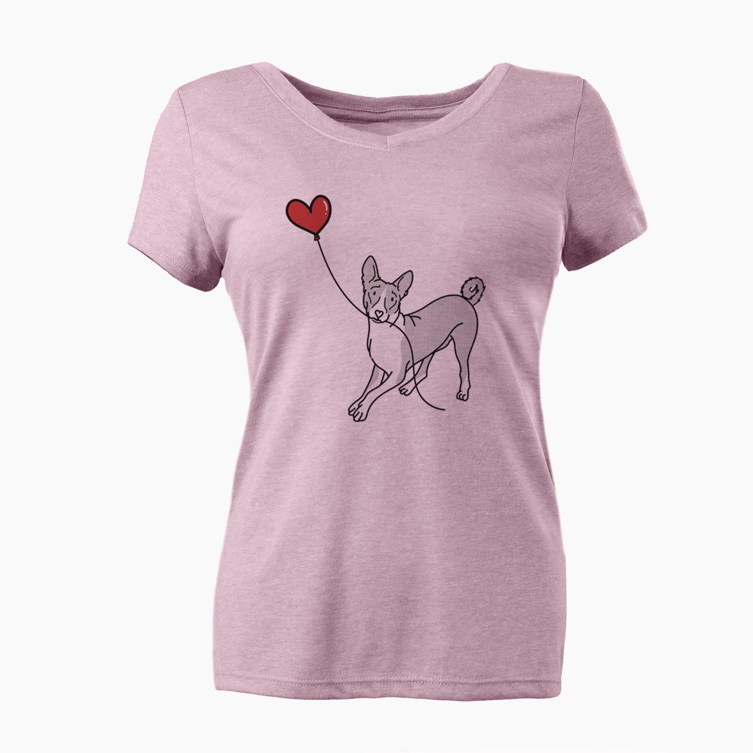 Basenji Heart String - Women's Perfect V-neck Shirt