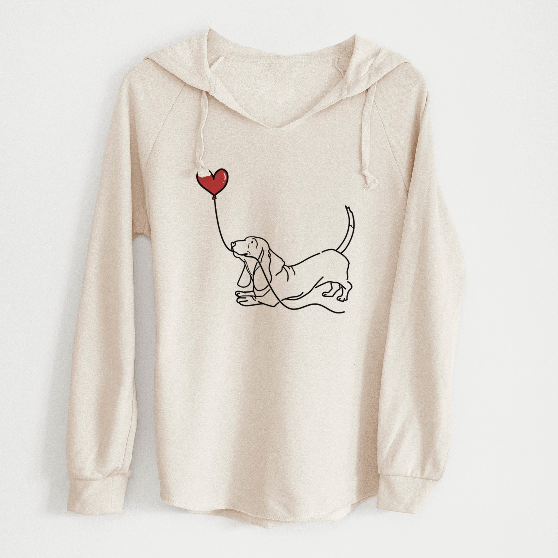 Basset Hound Heart String - Cali Wave Hooded Sweatshirt