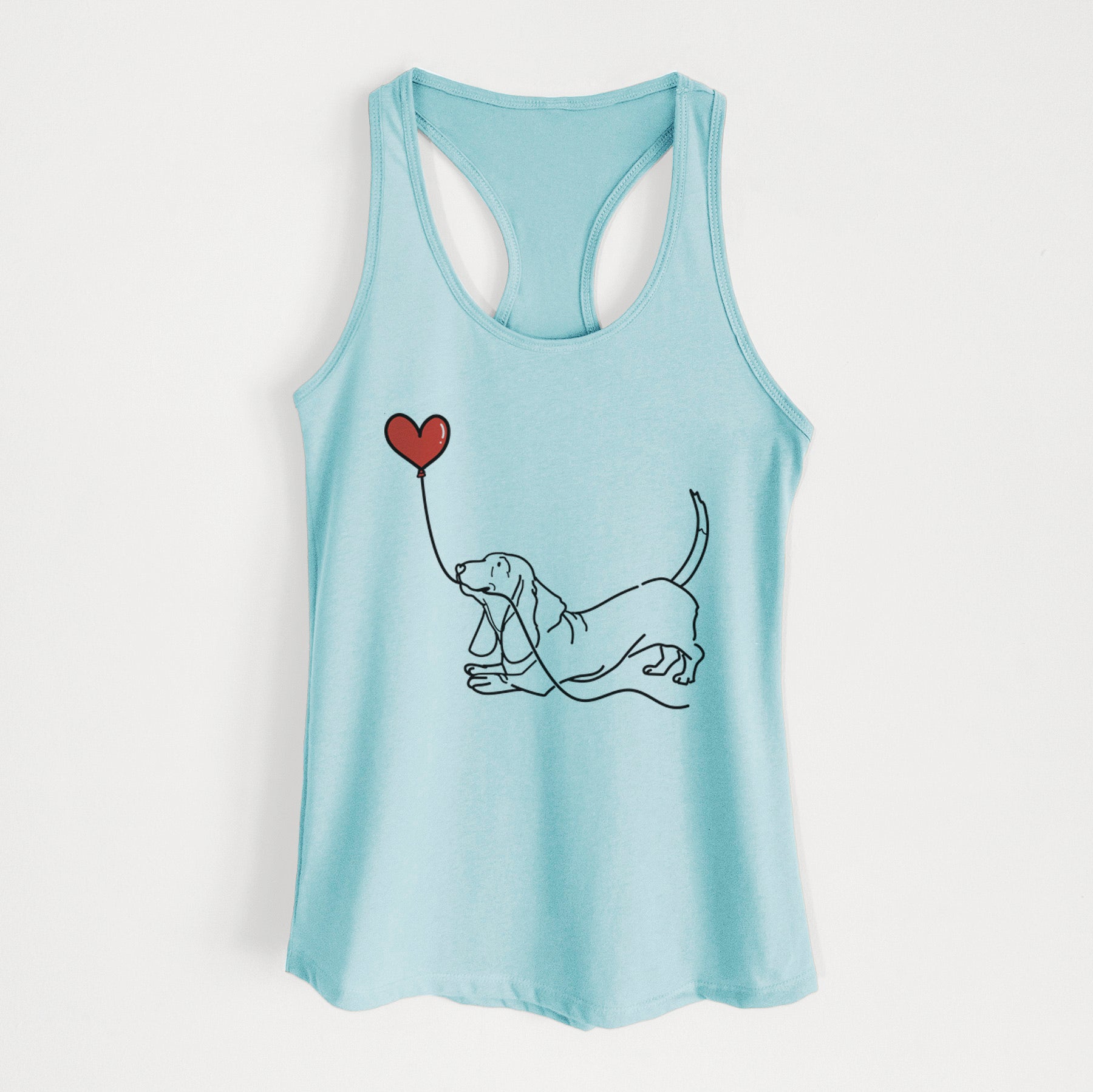 Basset Hound Heart String - Women's Racerback Tanktop