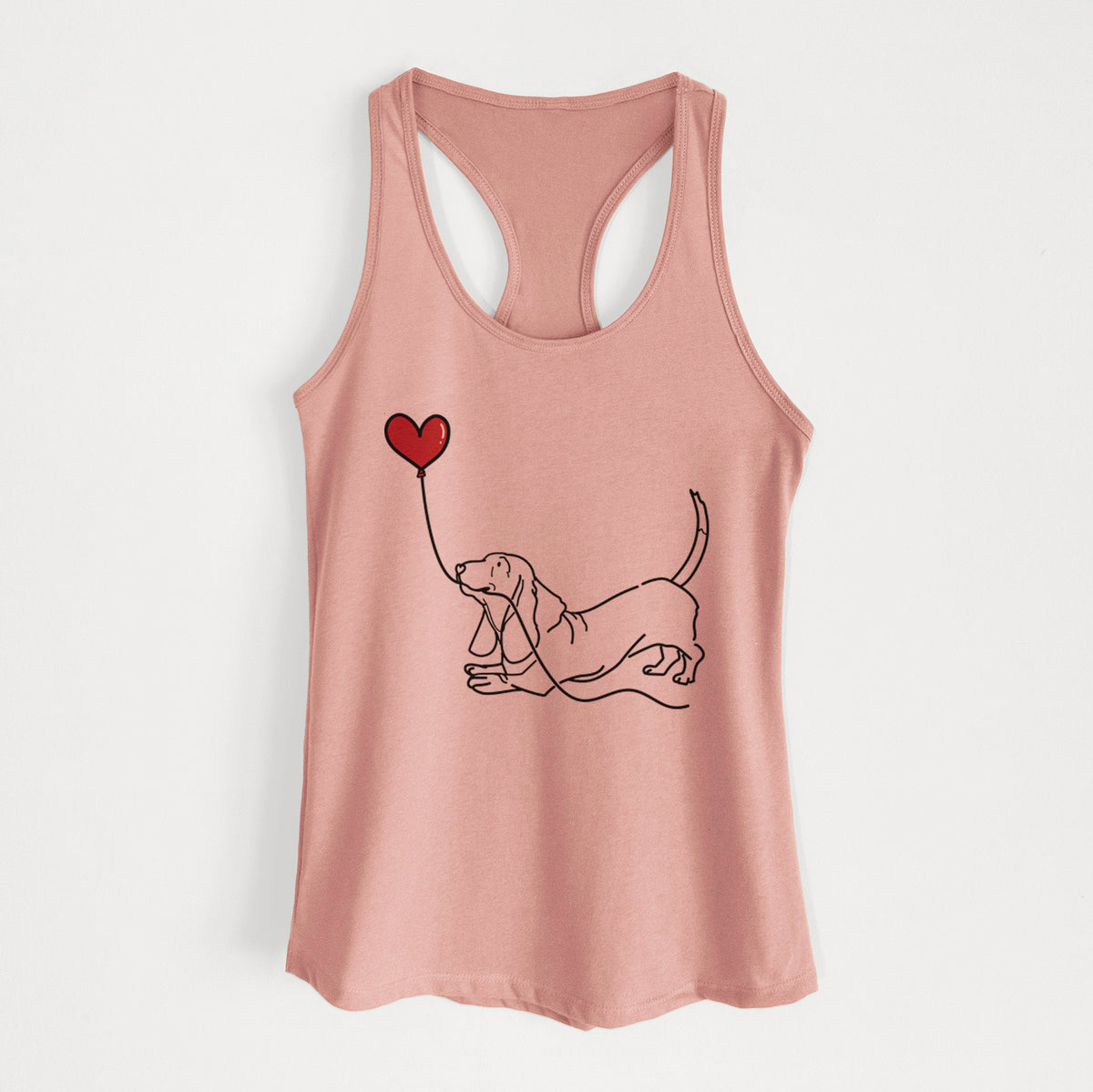 Basset Hound Heart String - Women&#39;s Racerback Tanktop