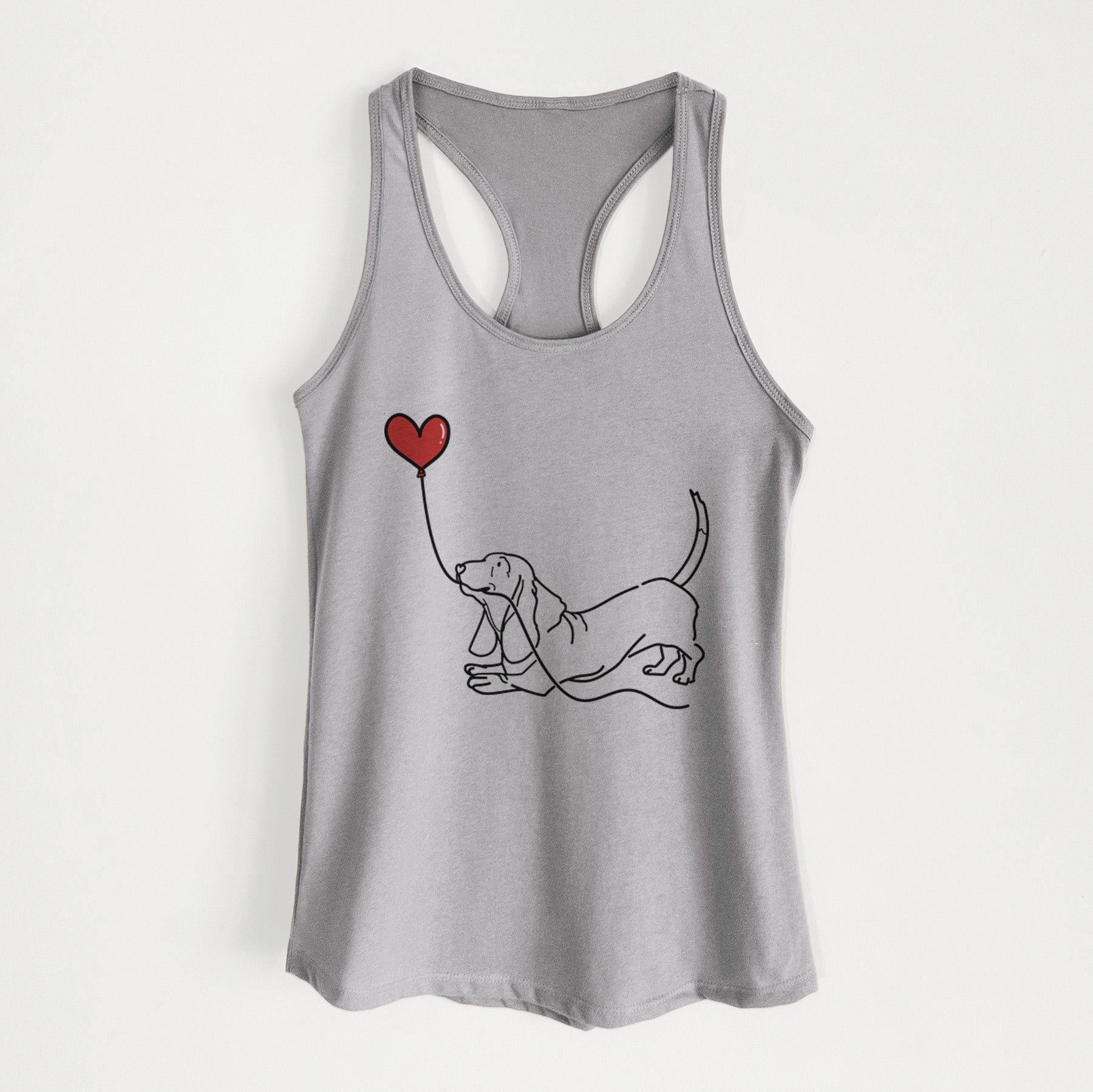 Basset Hound Heart String - Women's Racerback Tanktop