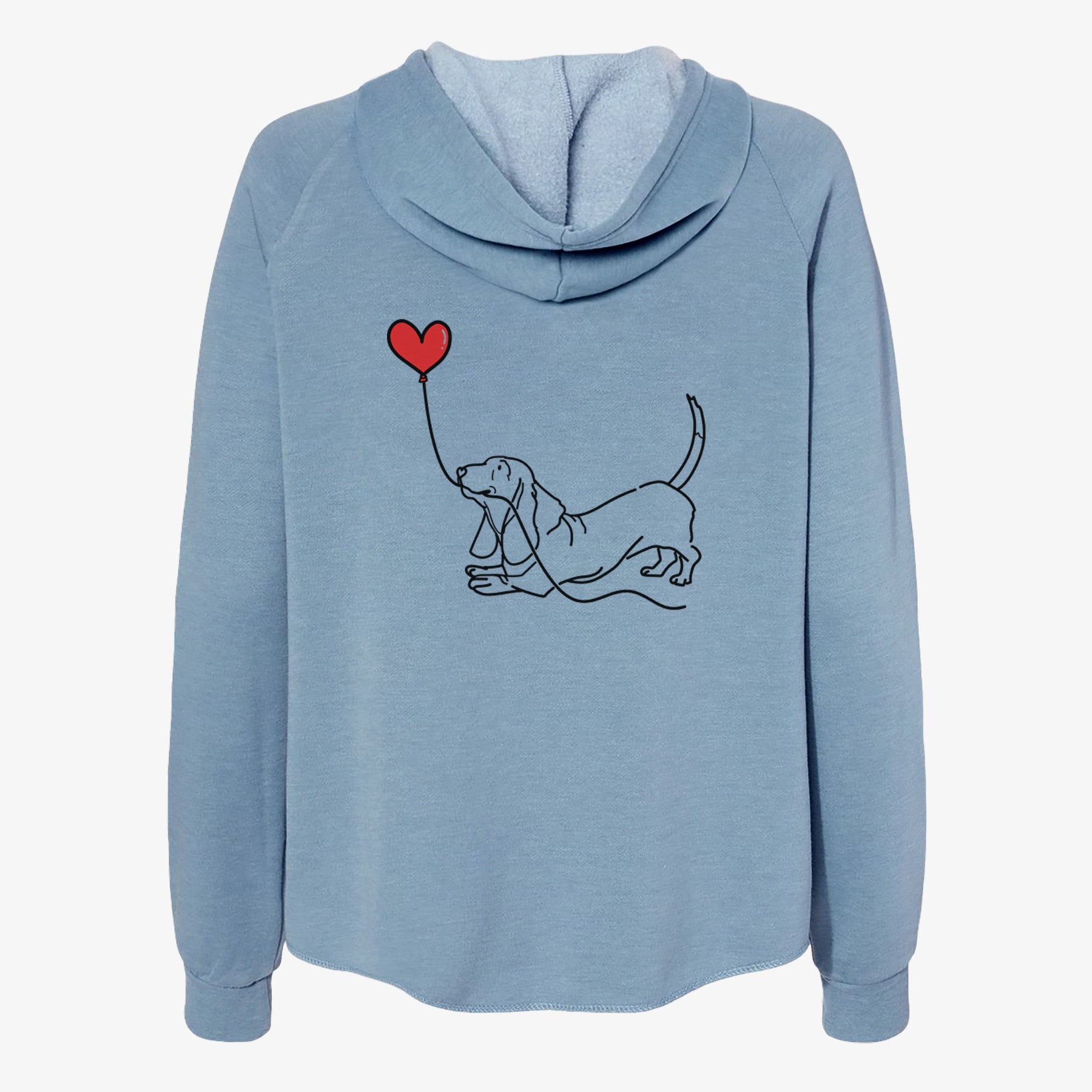 Basset Hound Heart String- Women's Cali Wave Zip-Up Sweatshirt