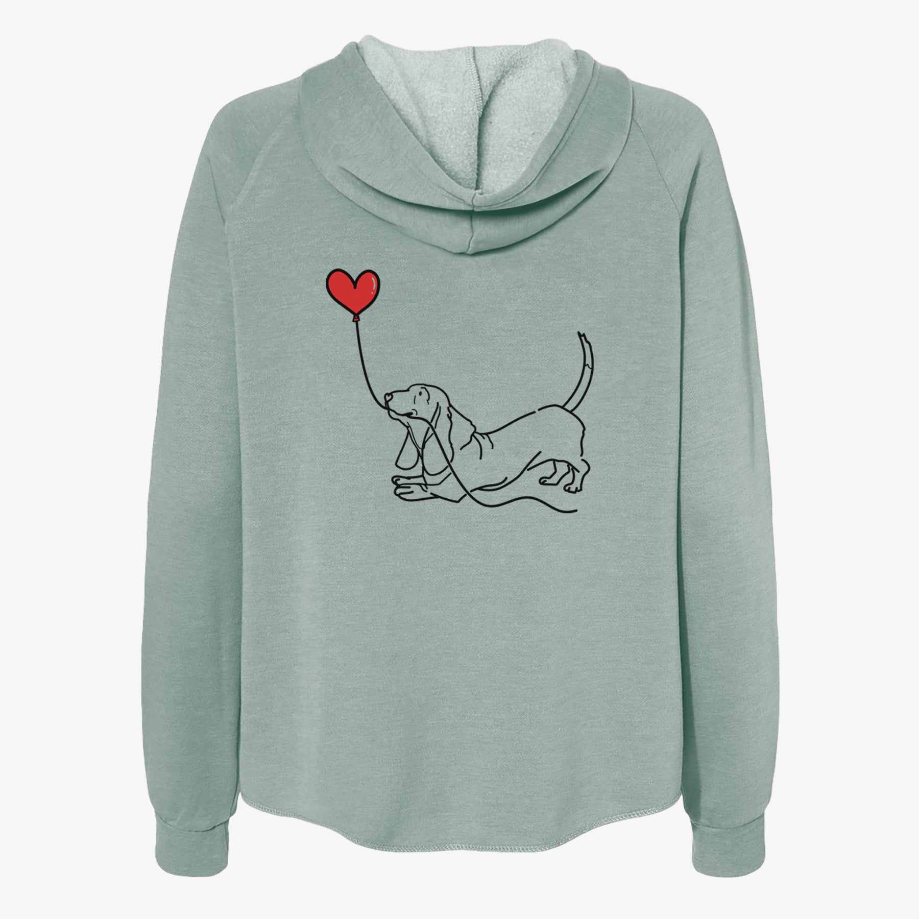 Basset Hound Heart String- Women's Cali Wave Zip-Up Sweatshirt