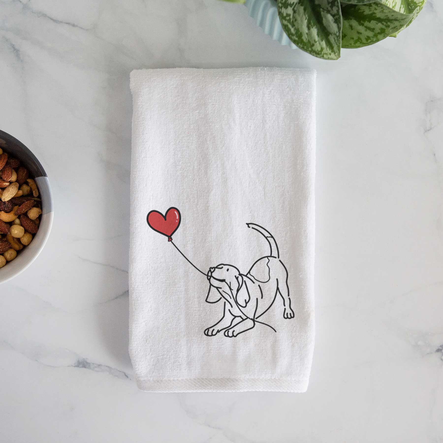 Beagle Heart String -  Decorative Hand Towel